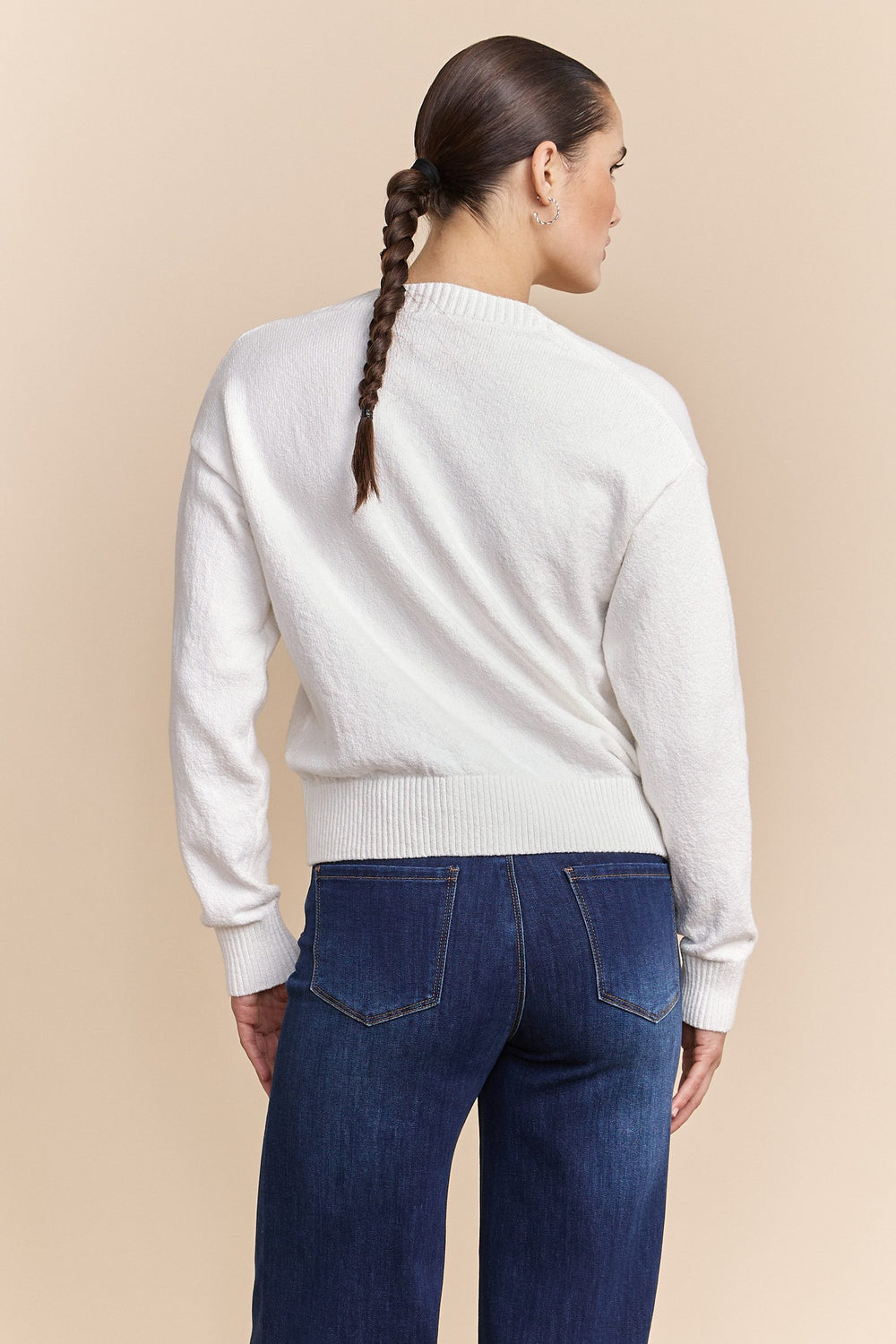 Cardigan ample en cotton bouclé