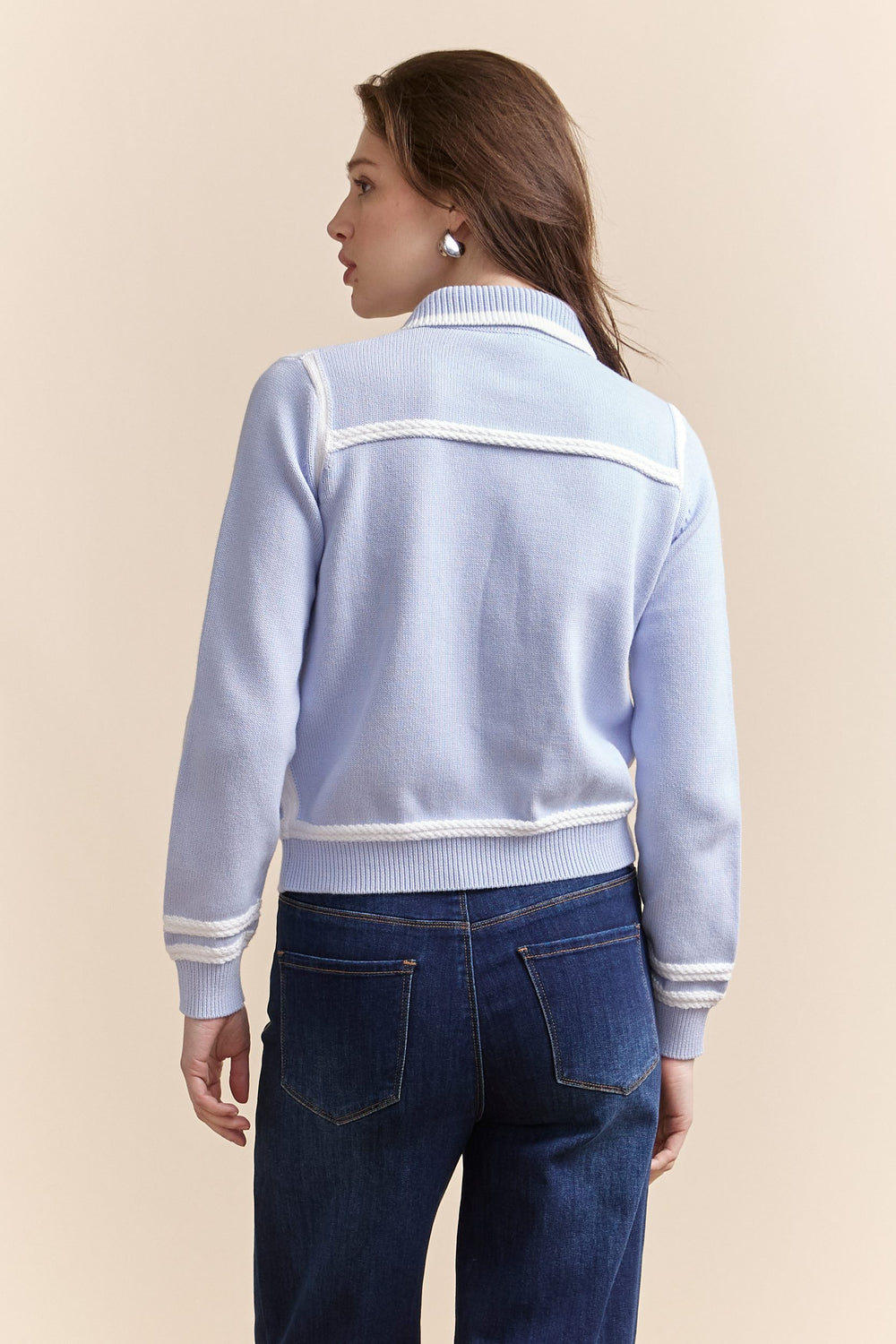 Cardigan col en pointes