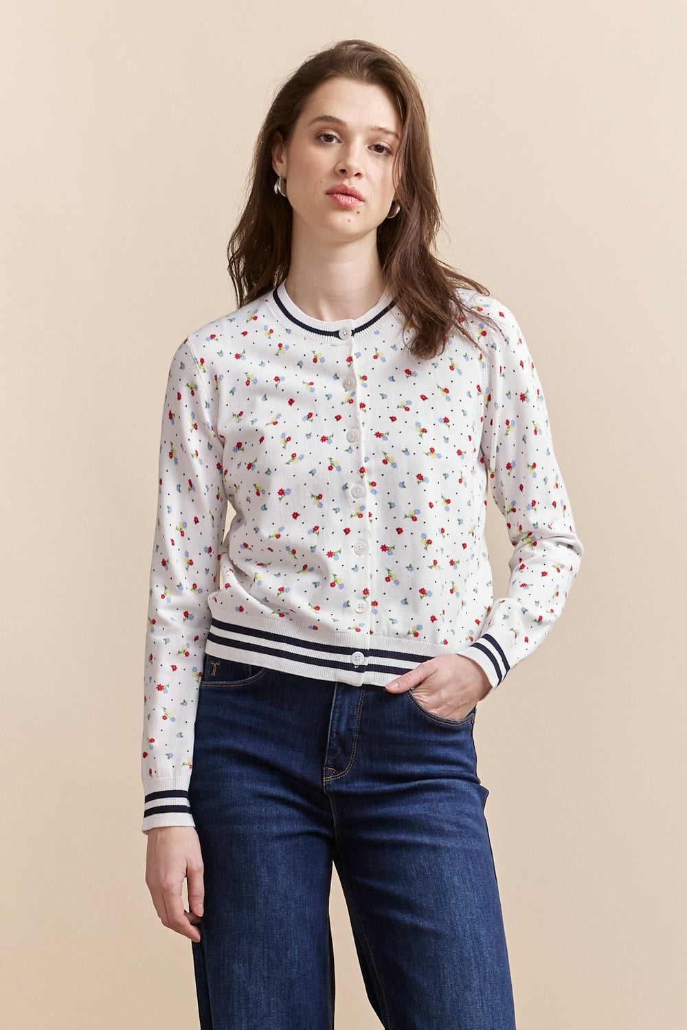 Cardigan à imprimé floral