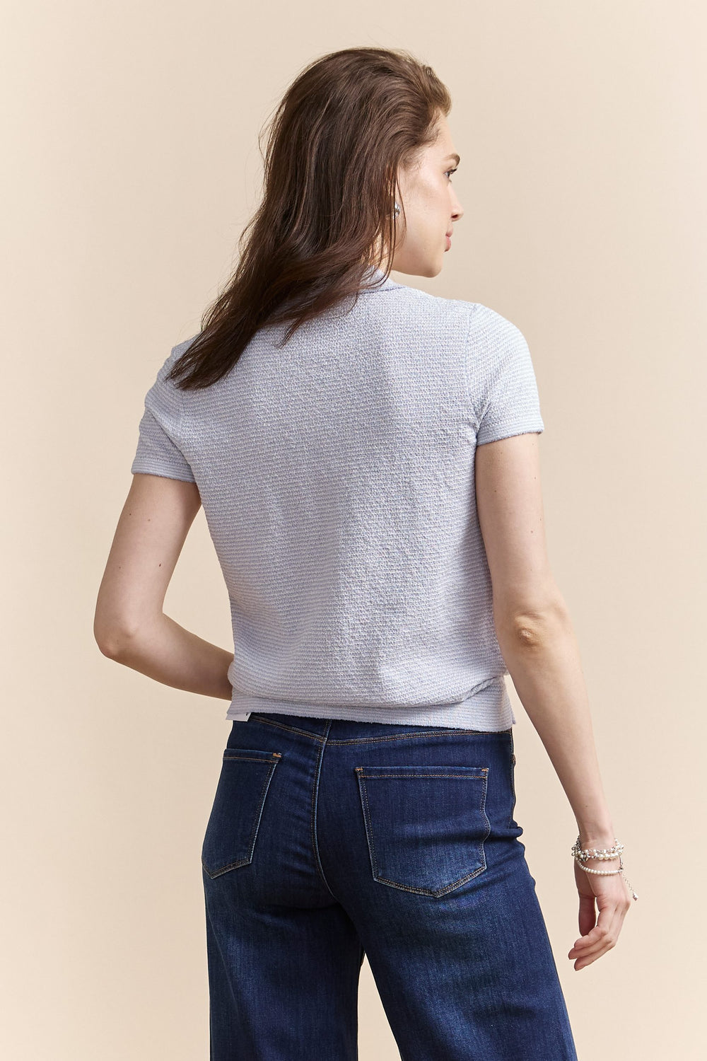 Polo en maille texturée