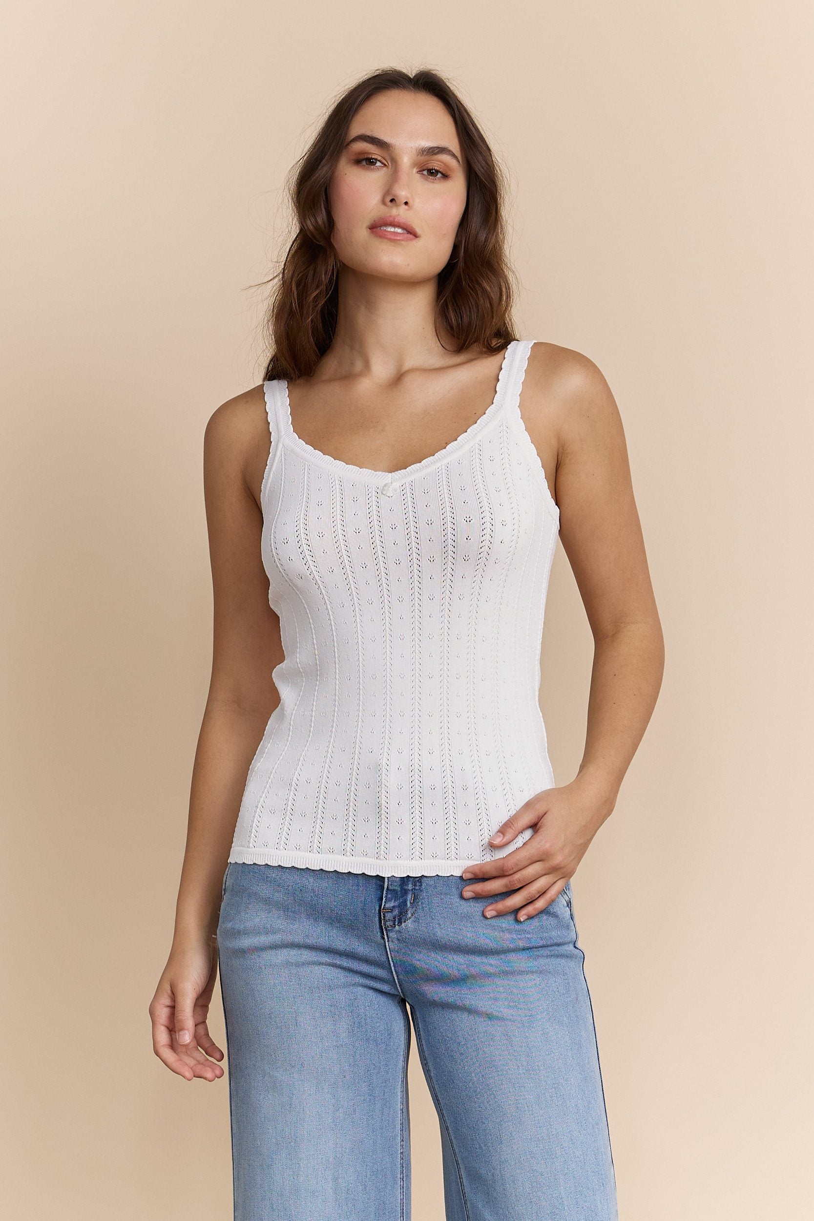 Camisole en maille pointelle