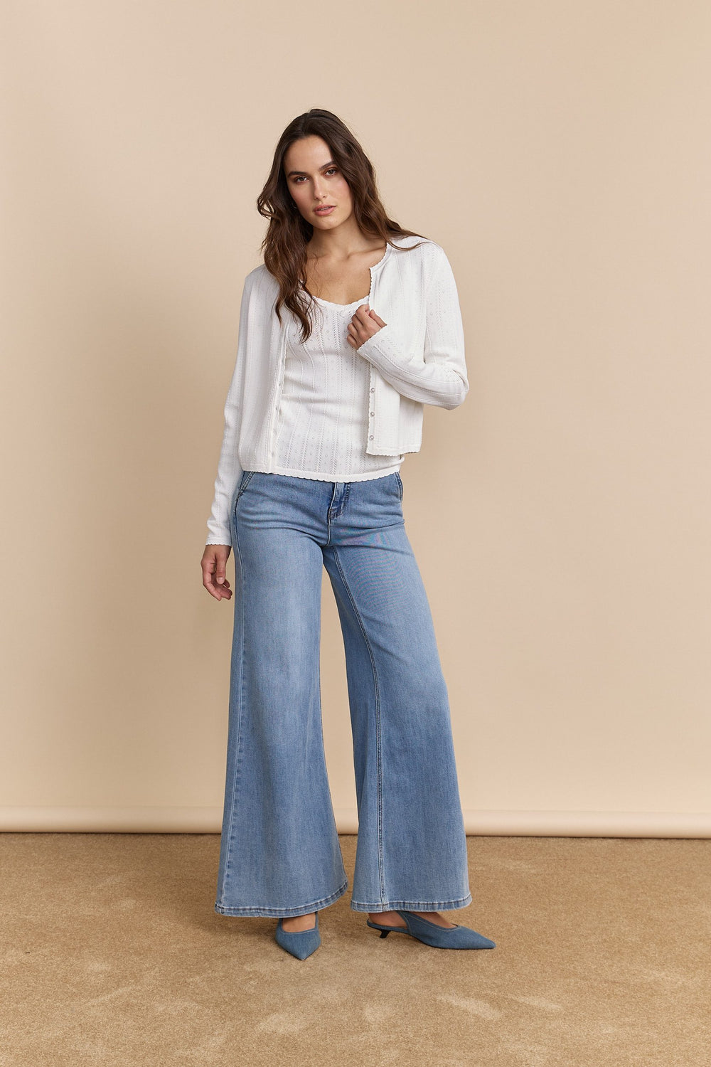 Camisole en maille pointelle