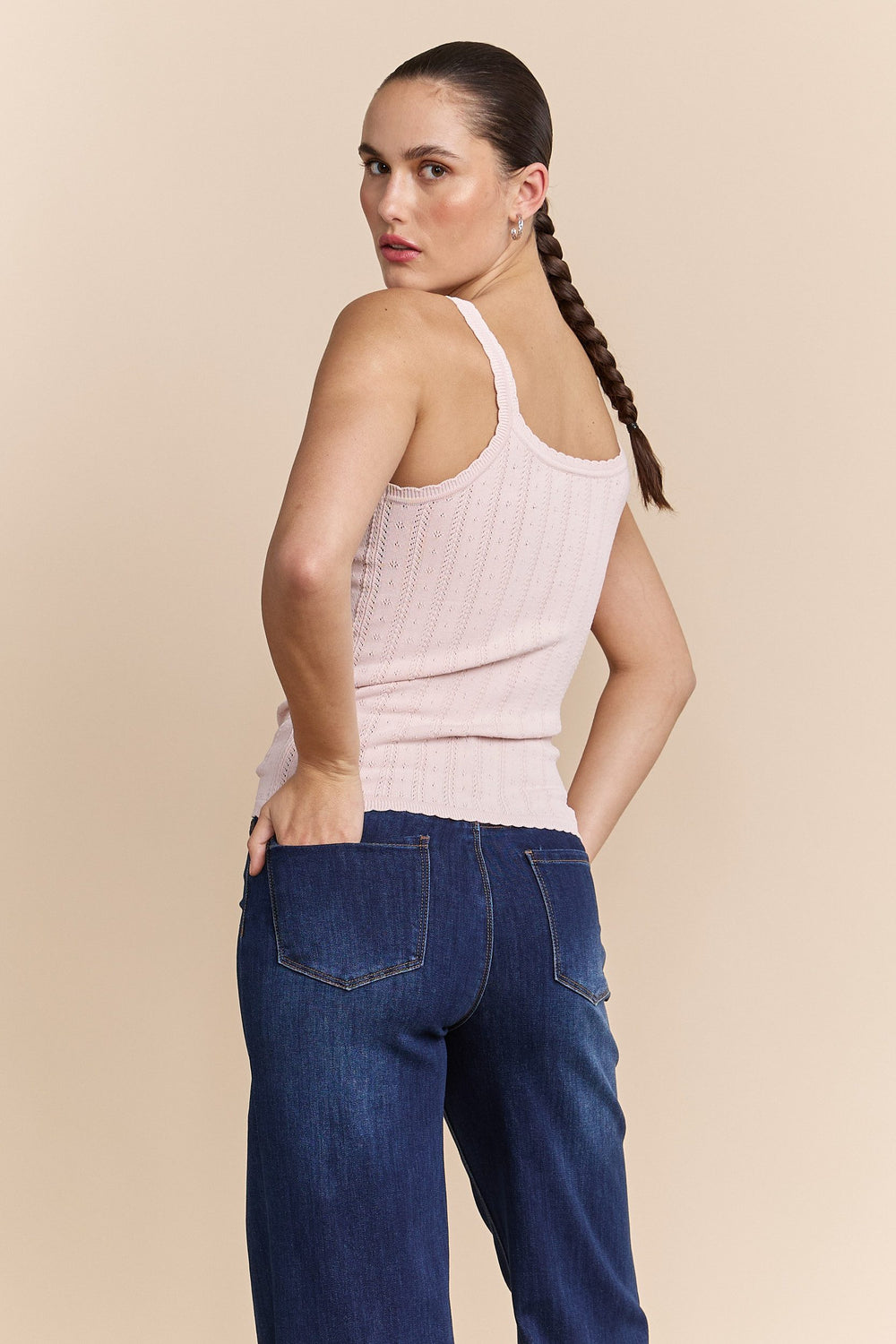 Camisole en maille pointelle