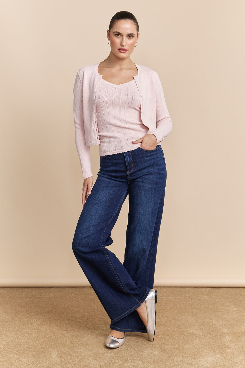 Camisole en maille pointelle