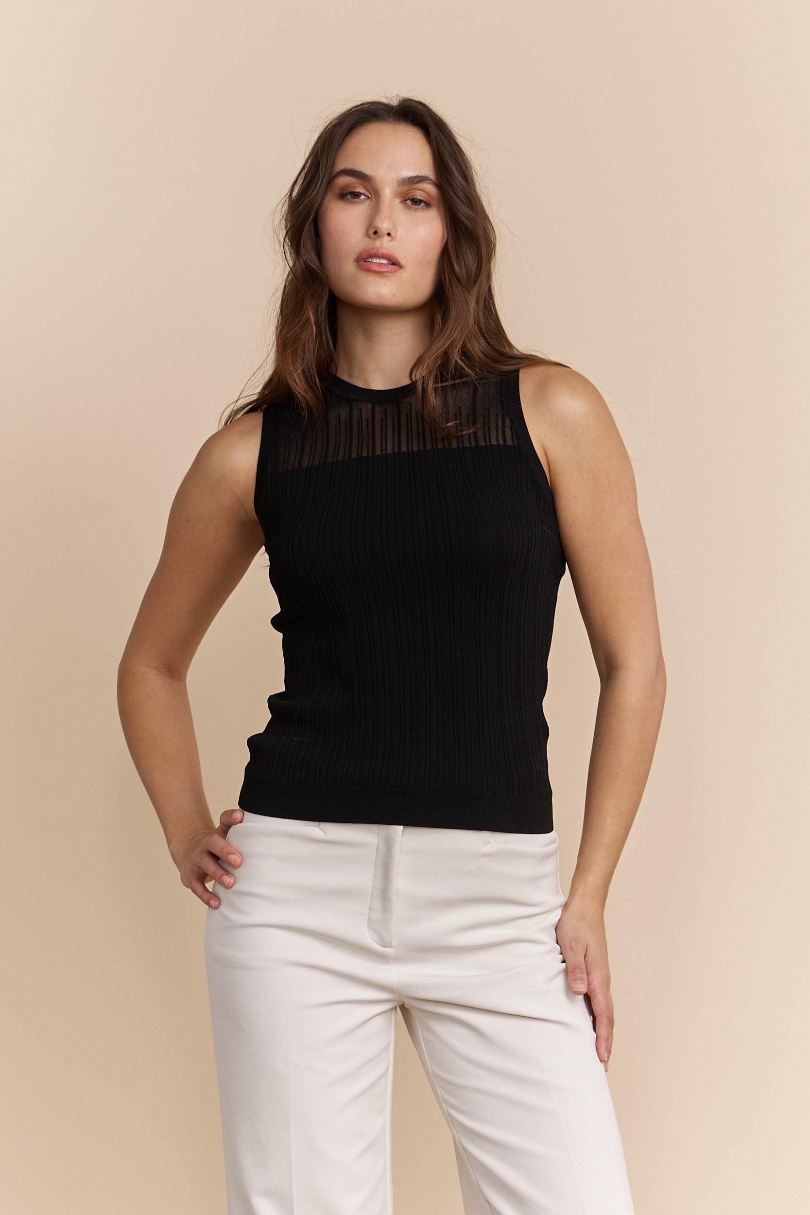 Camisole de maille à col rond