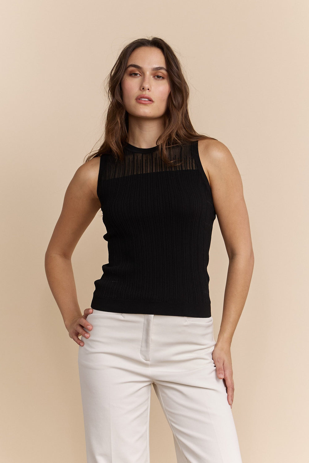 Camisole de maille à col rond