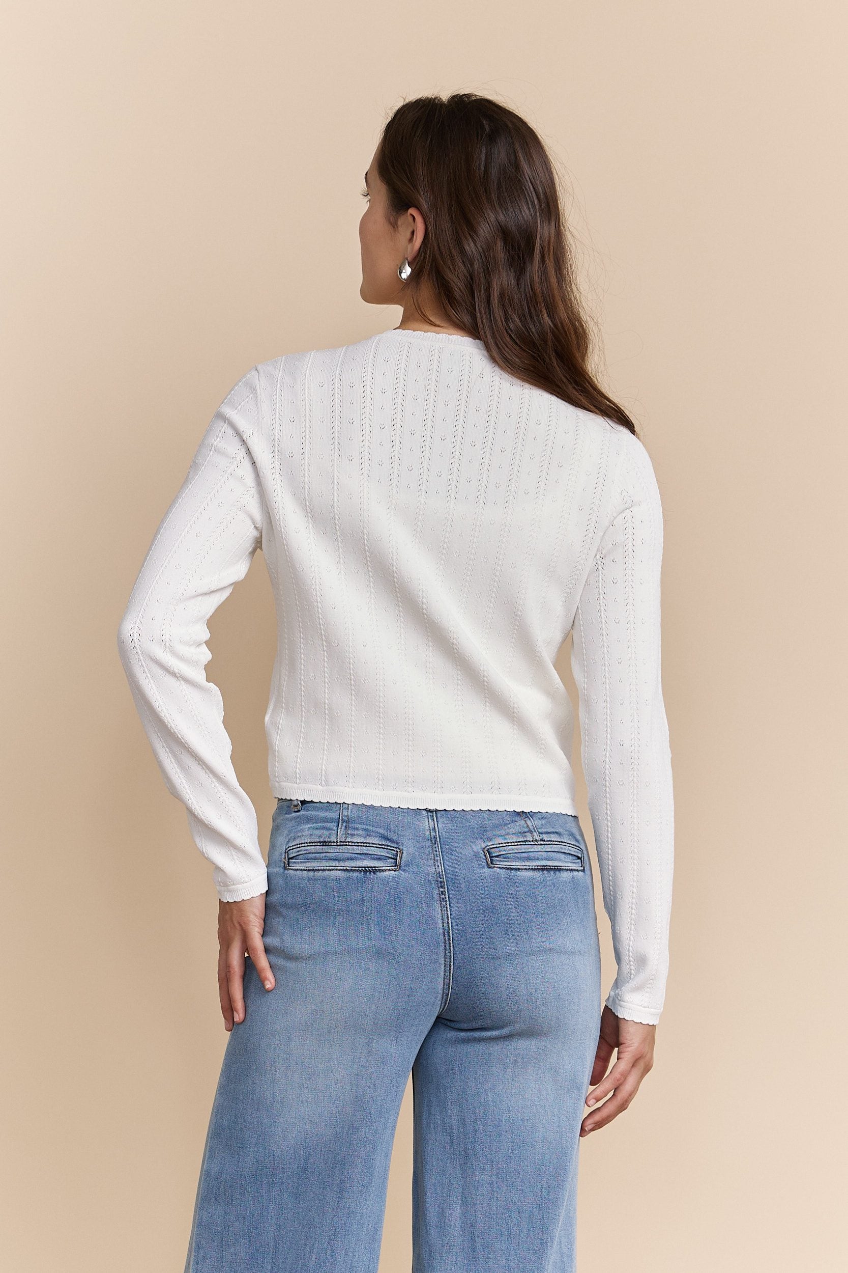 Pointelle knit cardigan