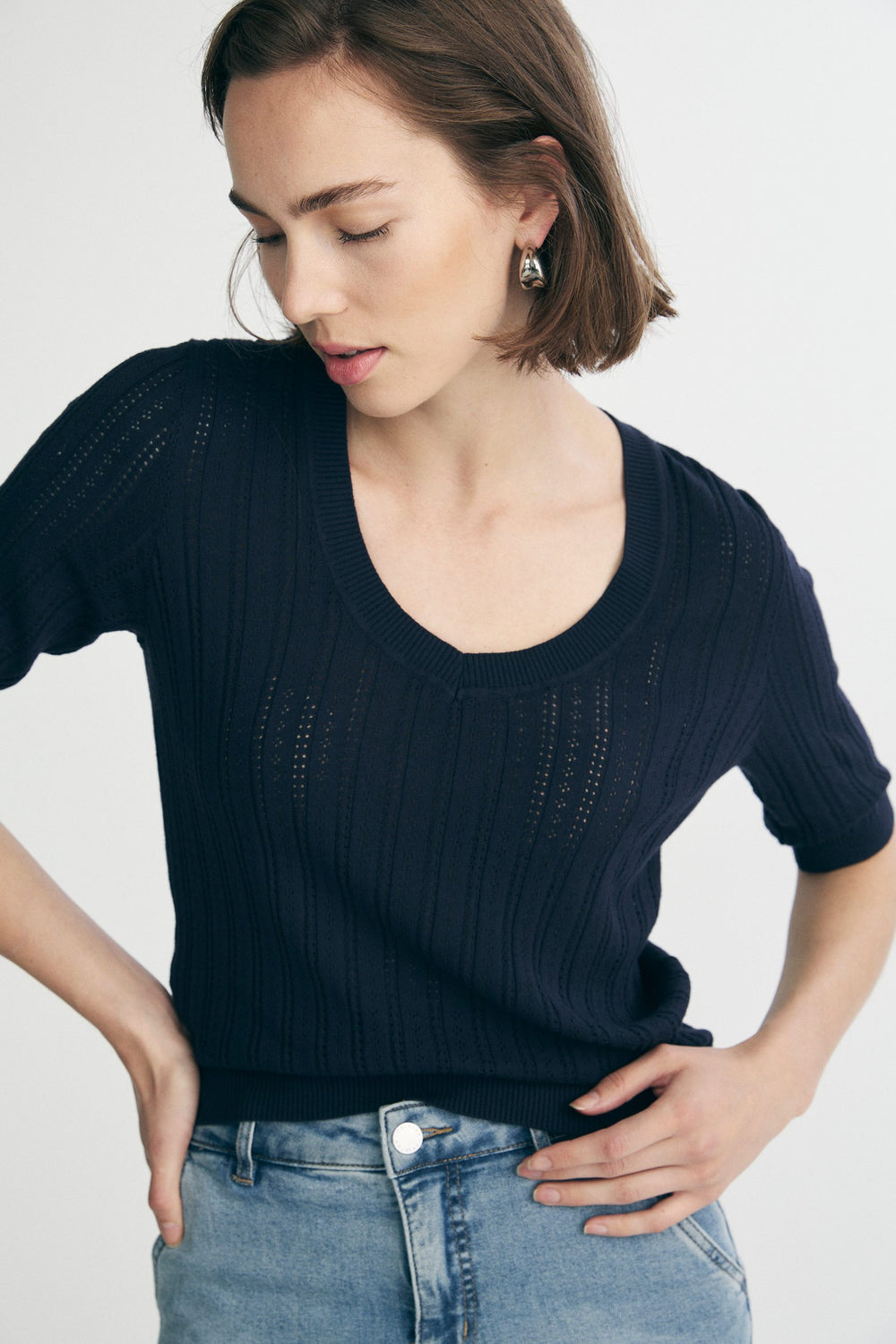 Pointelle sweater