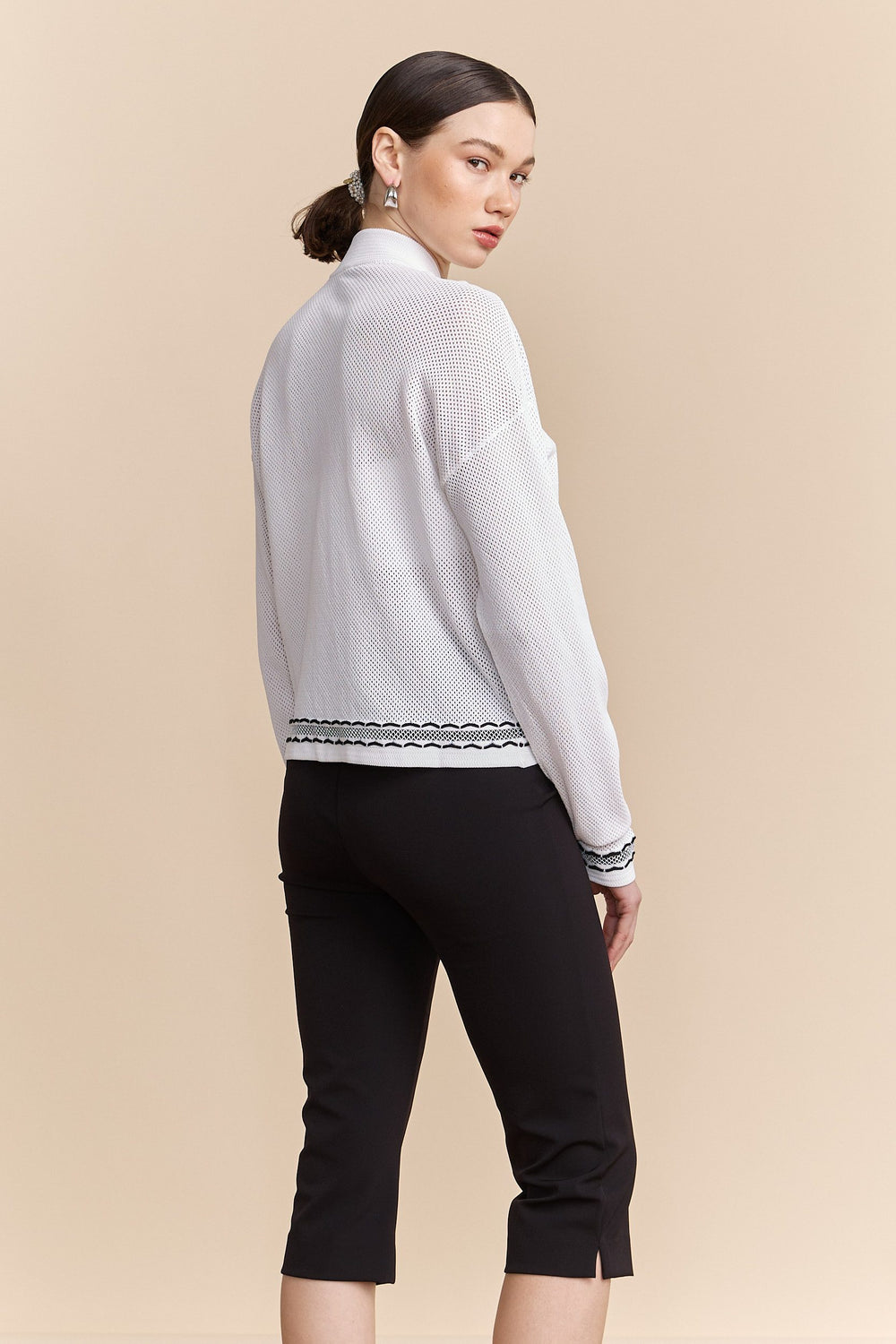 Cardigan en maille filet avec zip