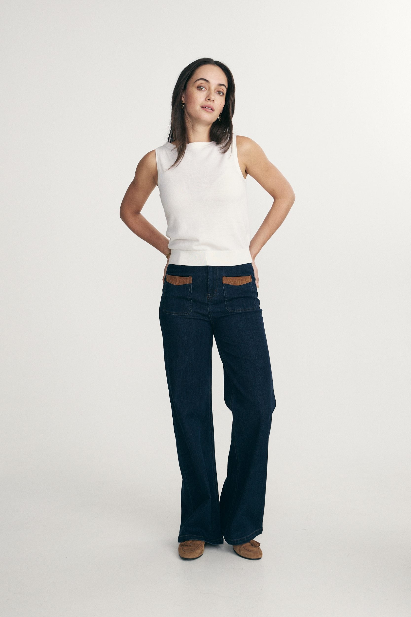 Haut en laine de mérinos à col bateau