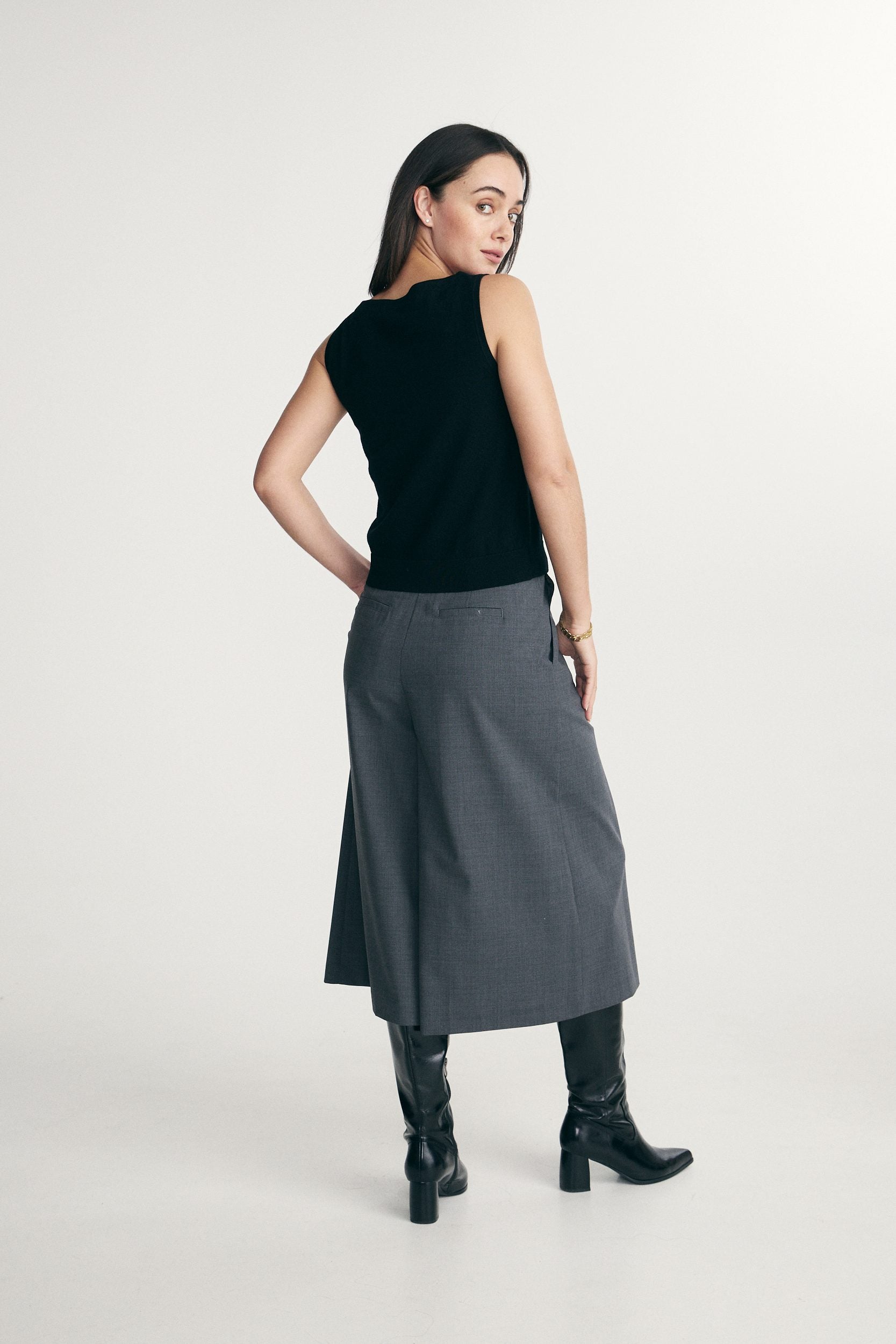 Haut en laine de mérinos à col bateau