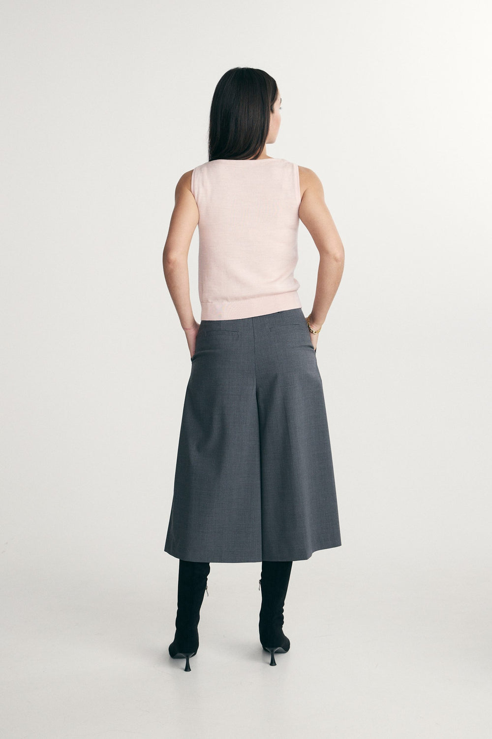 Haut en laine de mérinos à col bateau