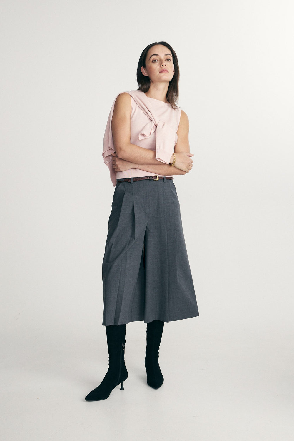 Haut en laine de mérinos à col bateau