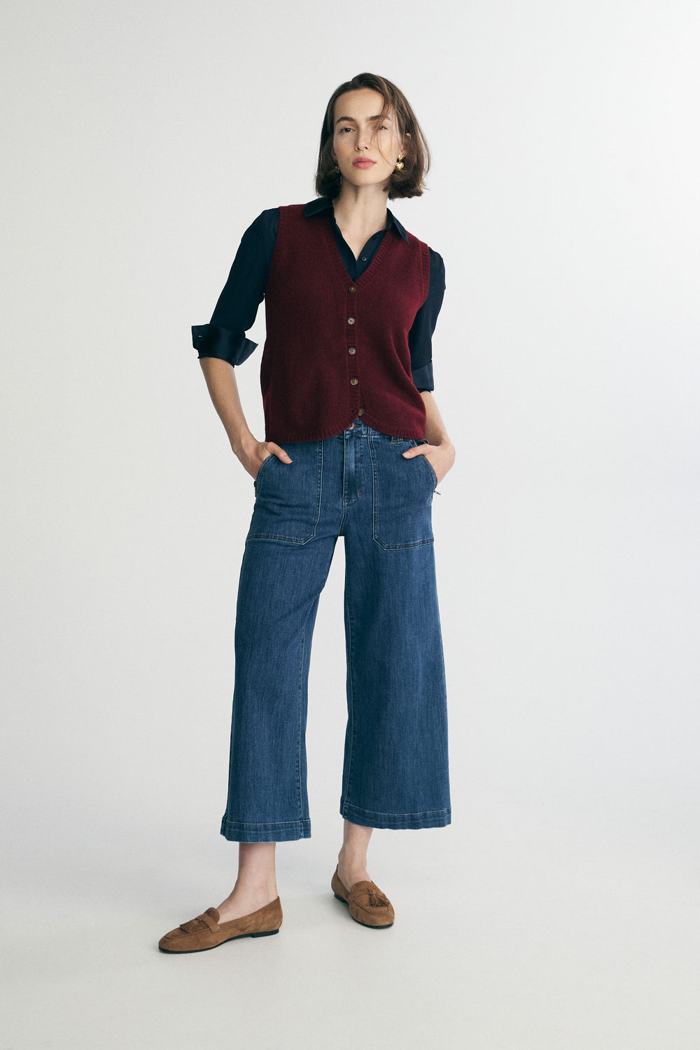 Buttoned sweater vest