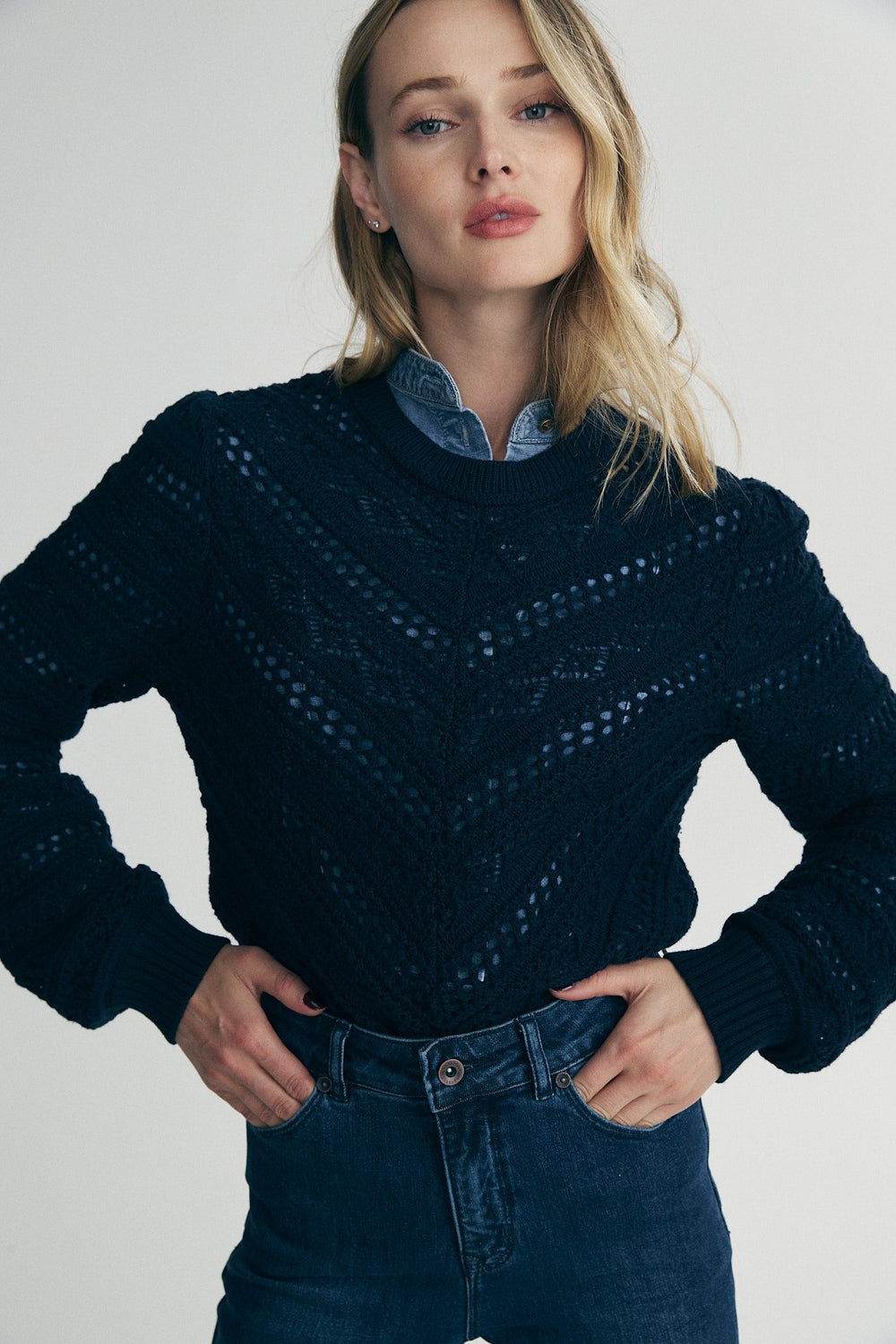 Pointelle sweater
