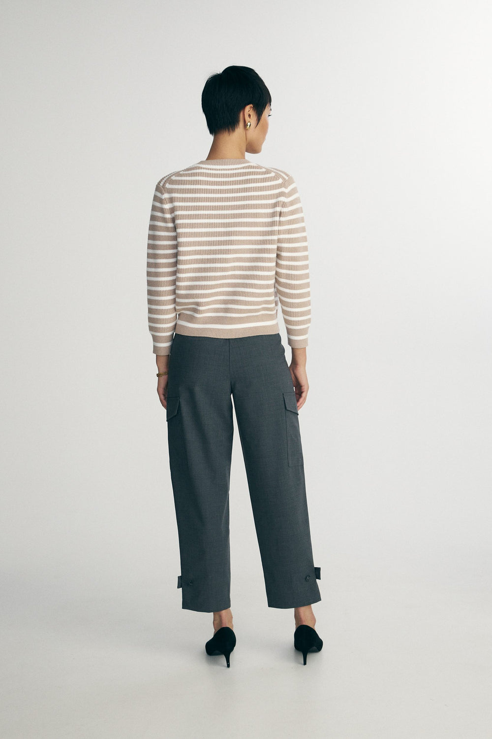 Striped crew neck sweater