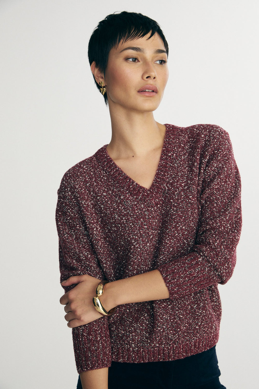 Relaxed boucle knit sweater