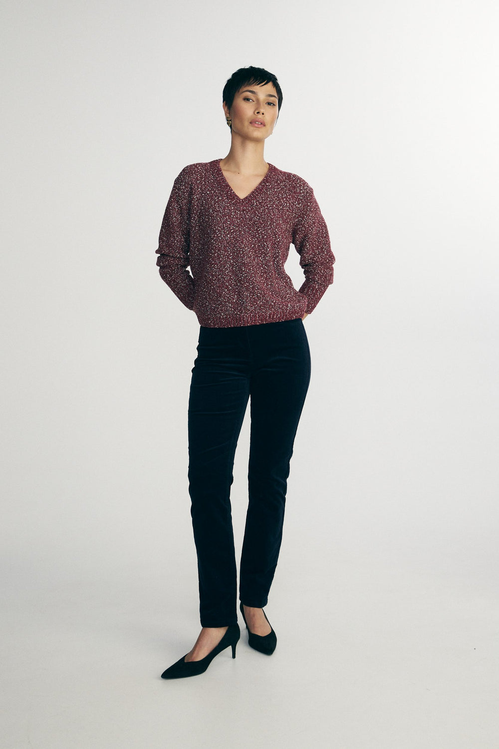 Relaxed boucle knit sweater