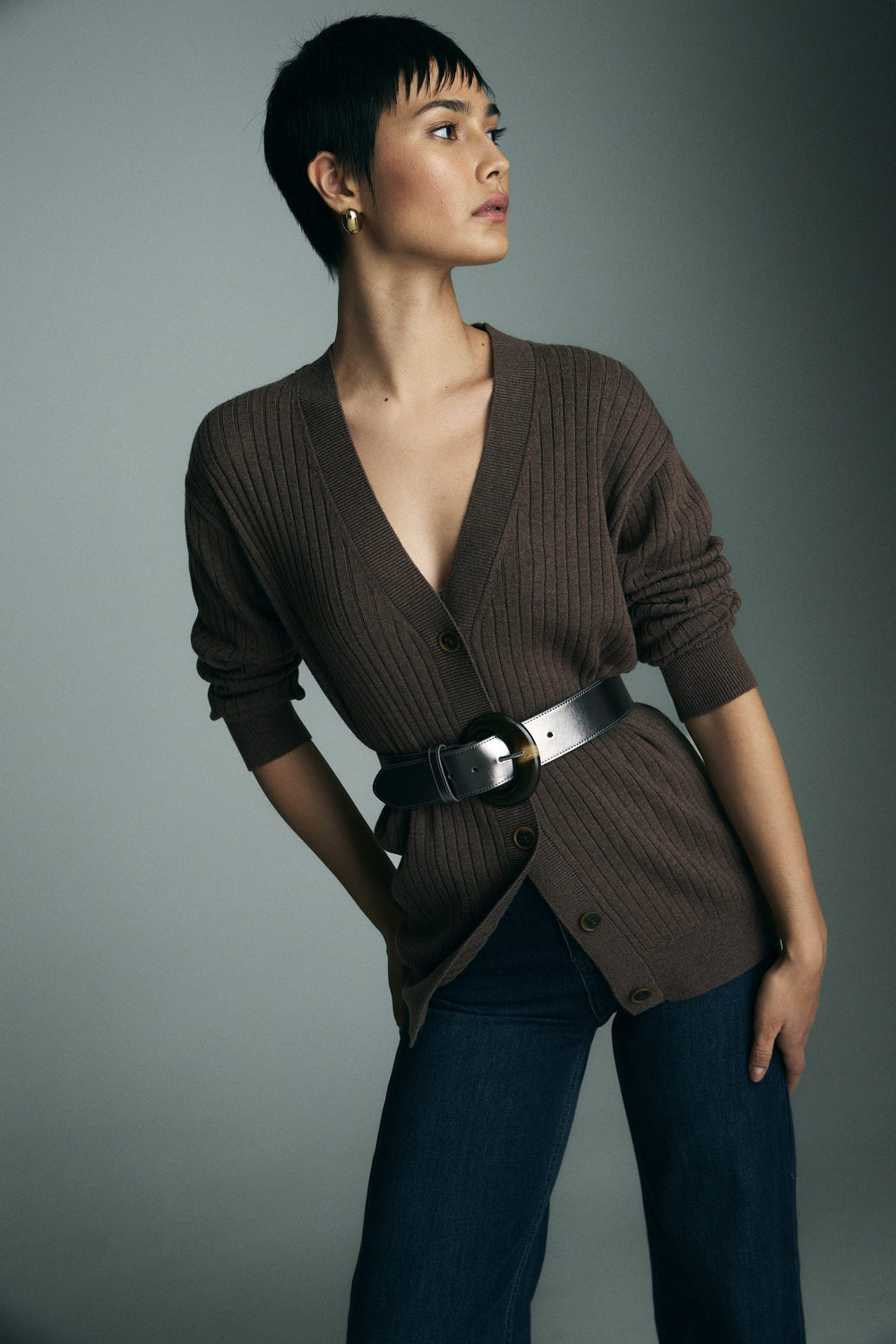 Cardigan ample avec ceinture