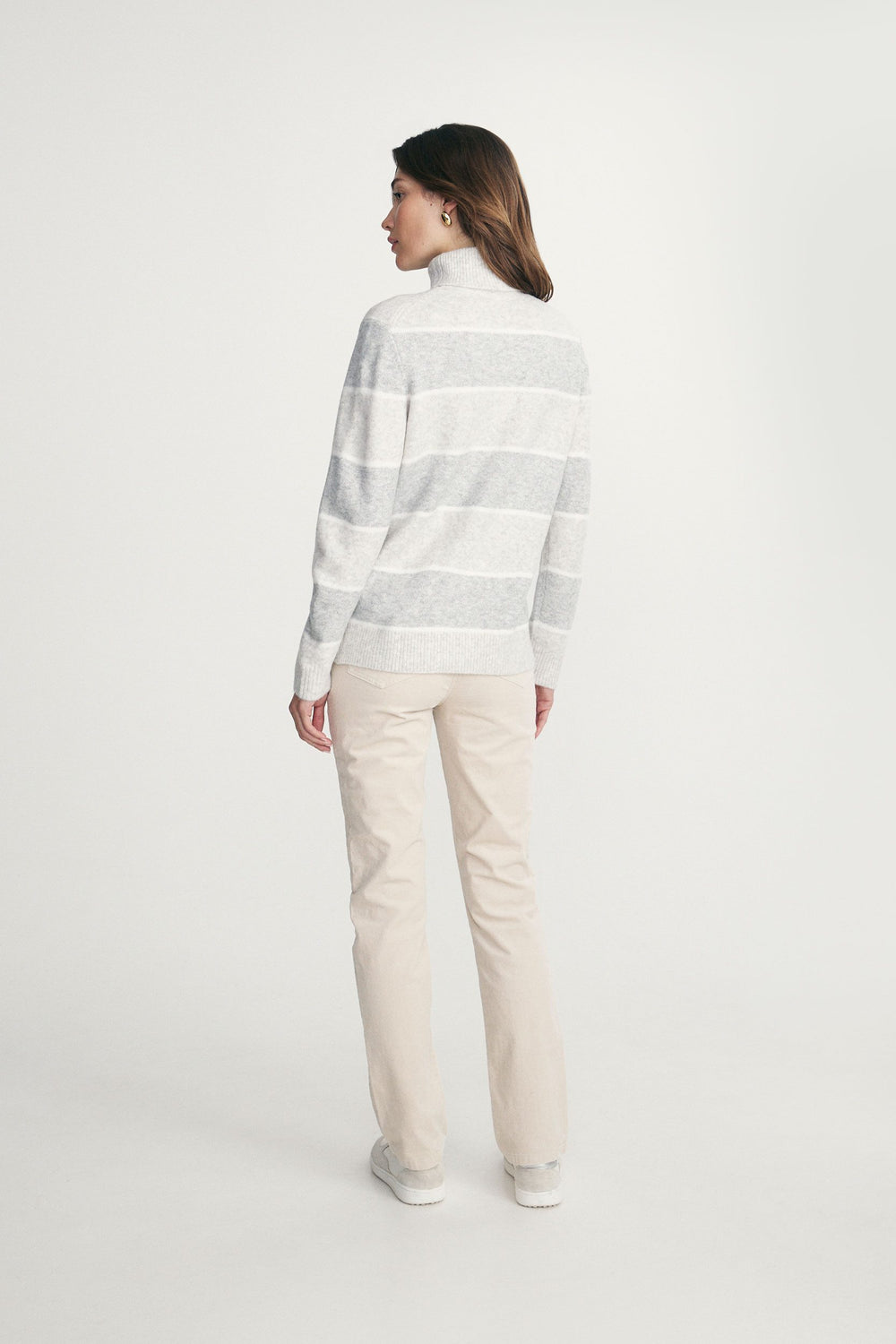Striped turtleneck sweater