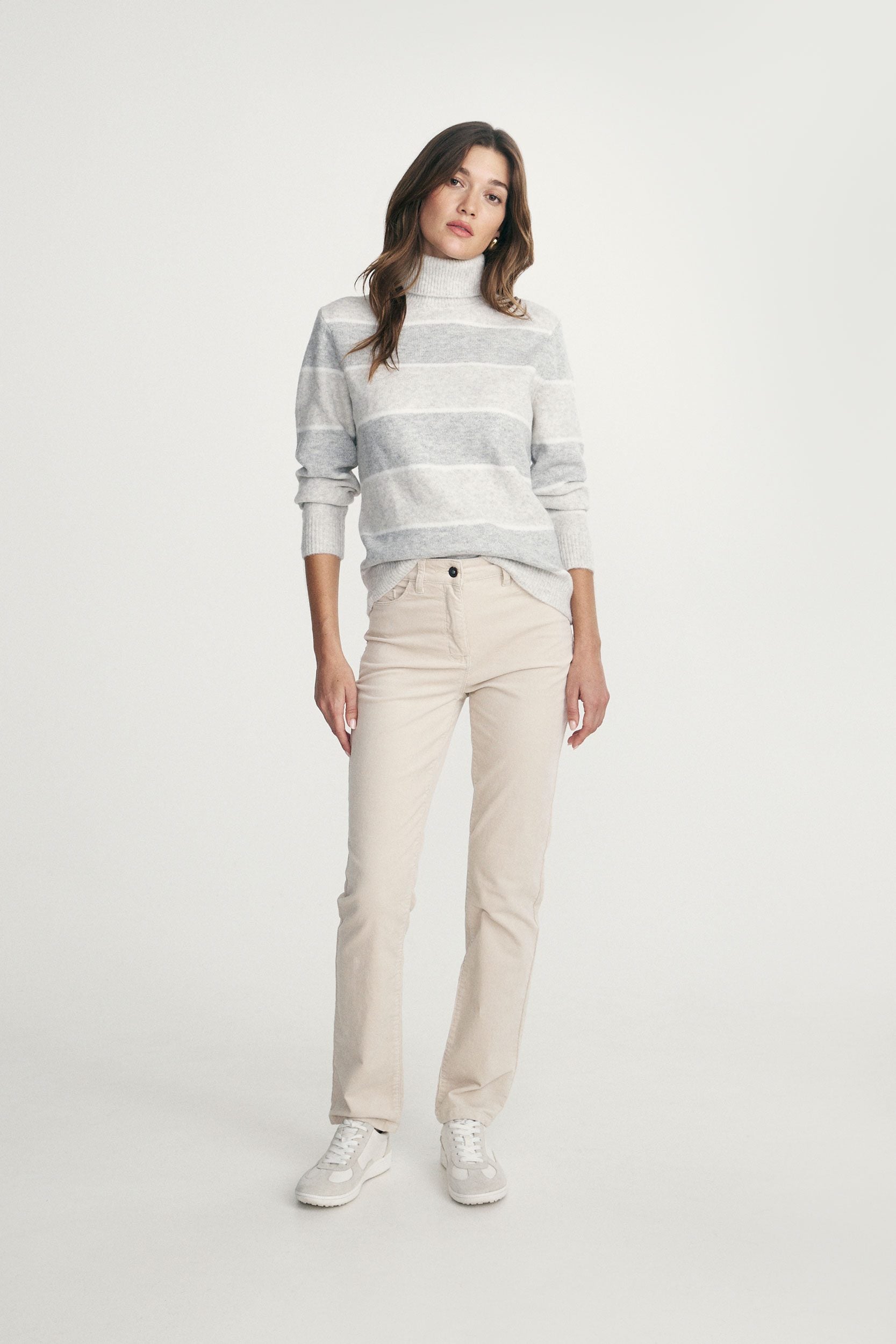 Striped turtleneck sweater