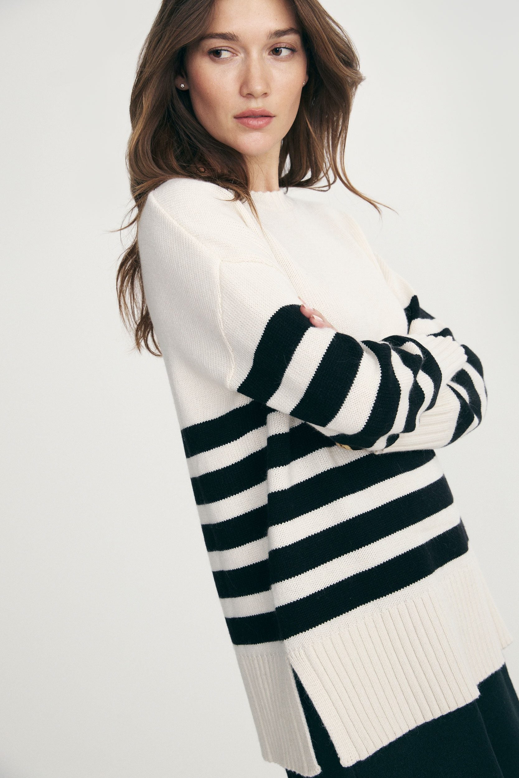 Relaxed fit striped sweater