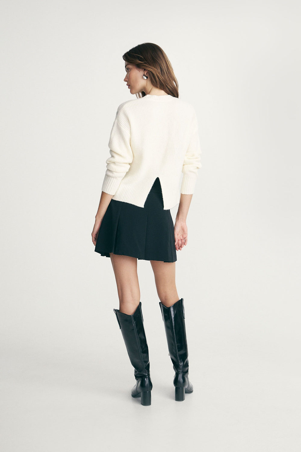 Embellished sweater with rhinestones