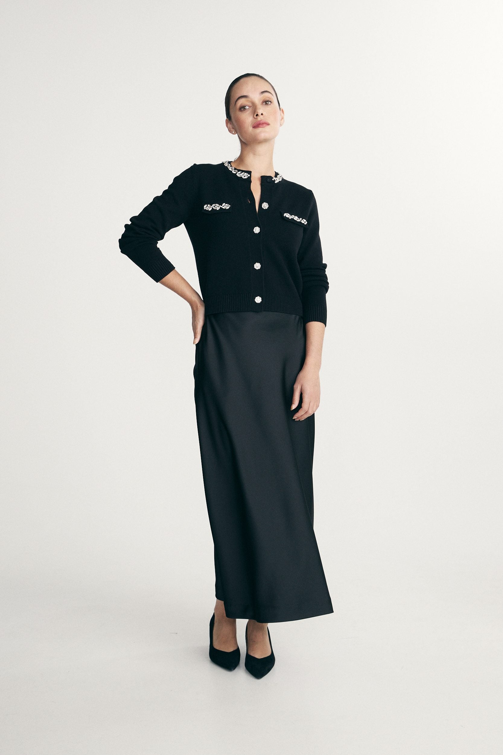 Cardigan embellished with stones