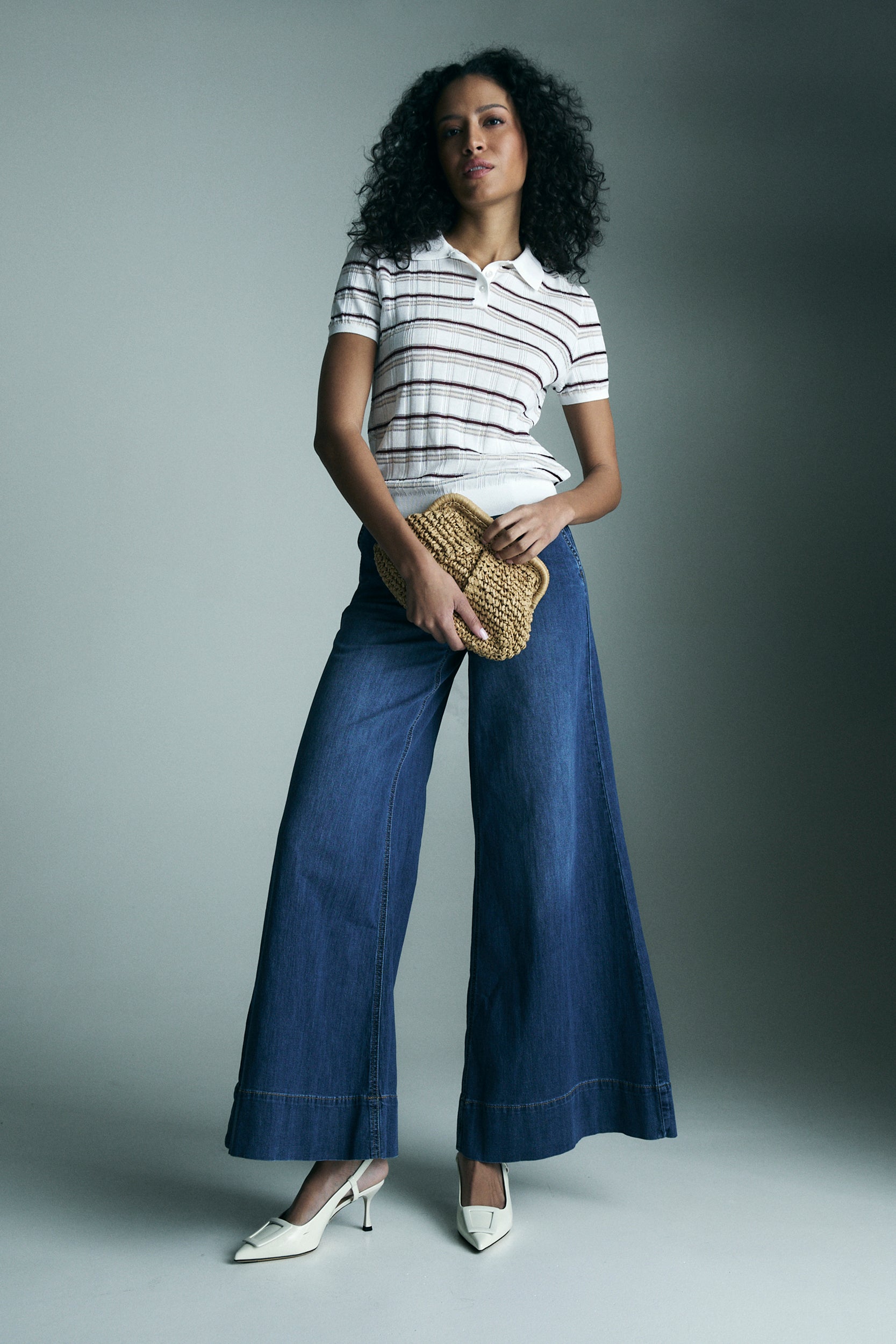 Polo à rayures texturées