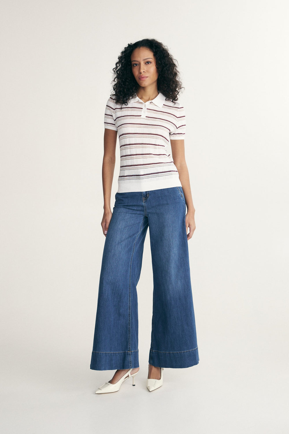 Textured stripes polo