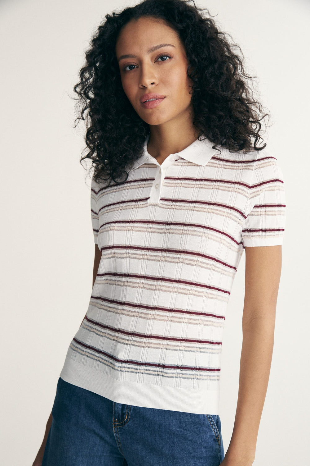 Textured stripes polo
