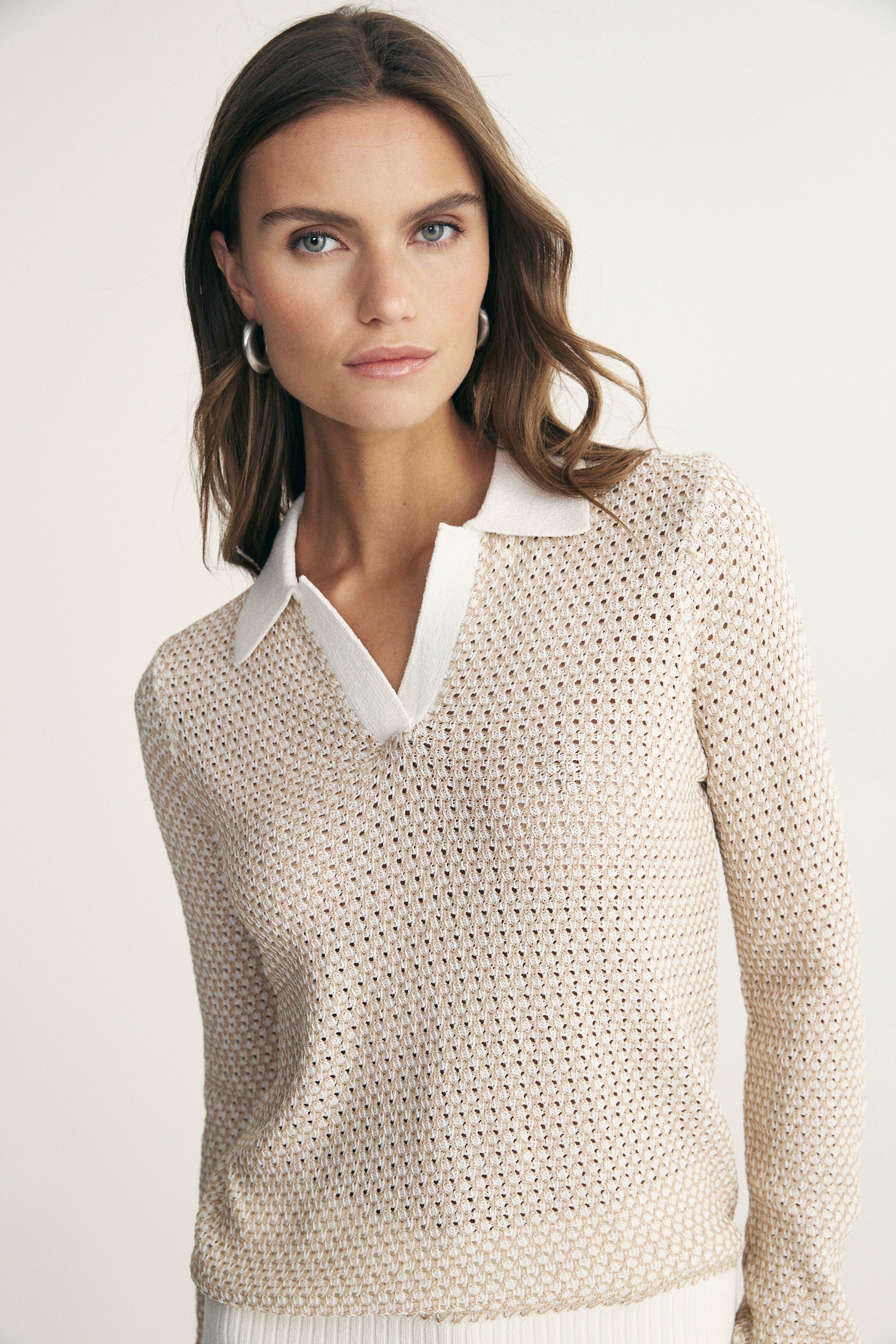 Polo en maille texturée