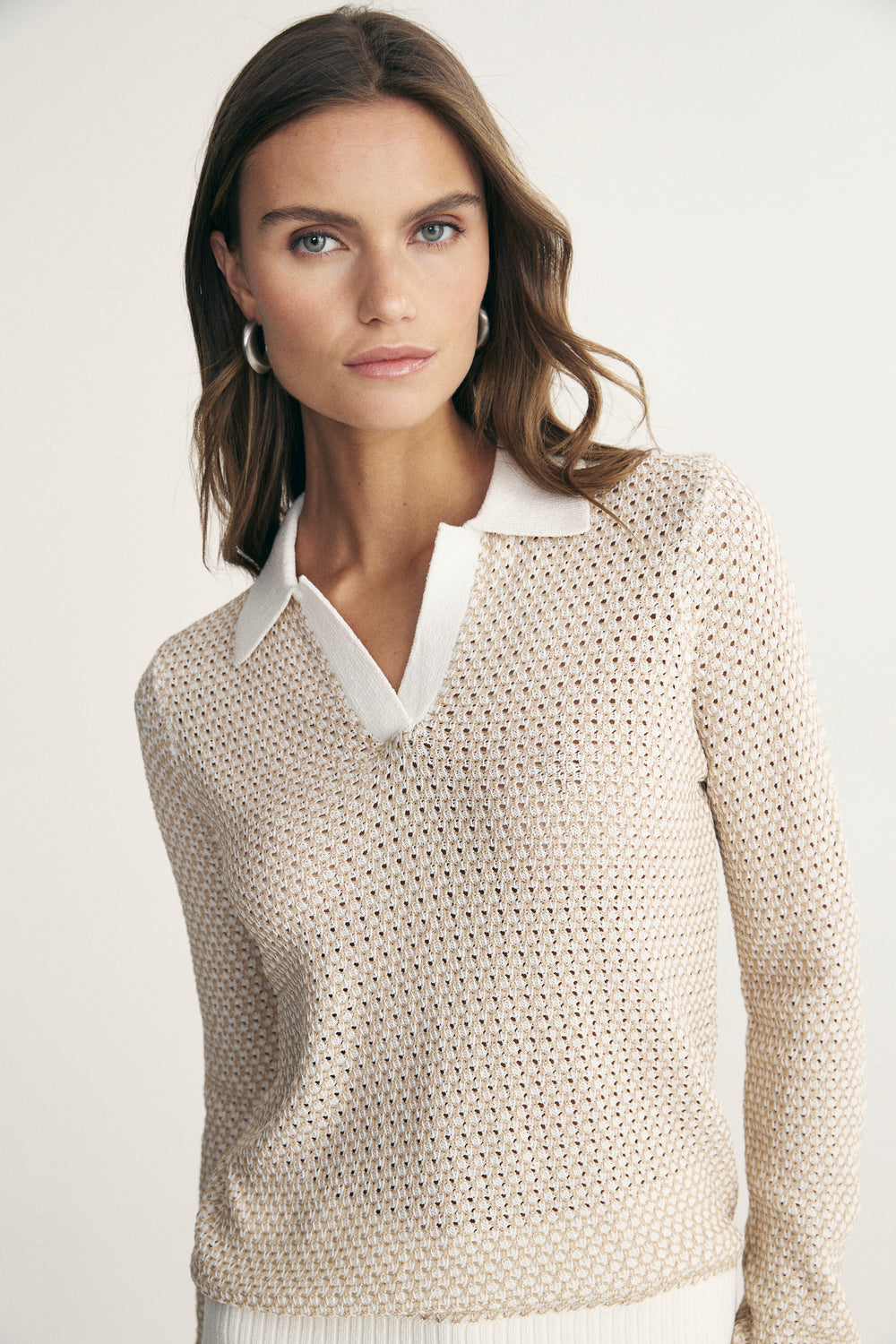 Polo en maille texturée