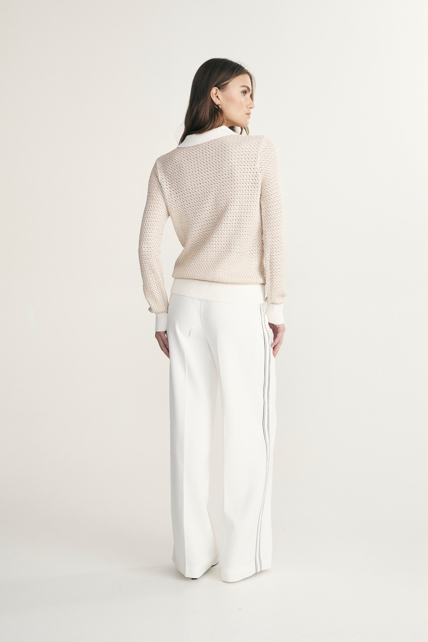 Polo en maille texturée