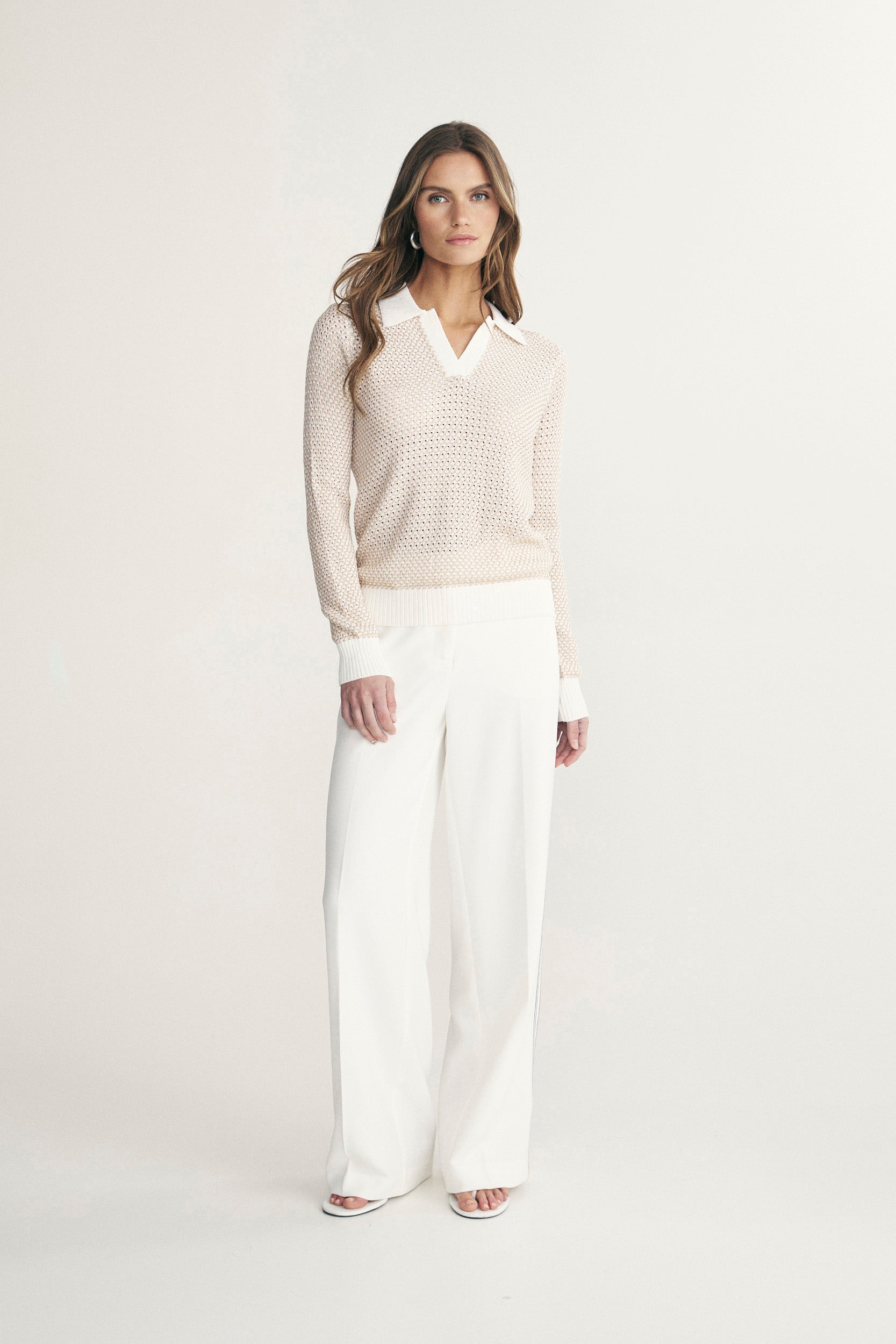 Polo en maille texturée
