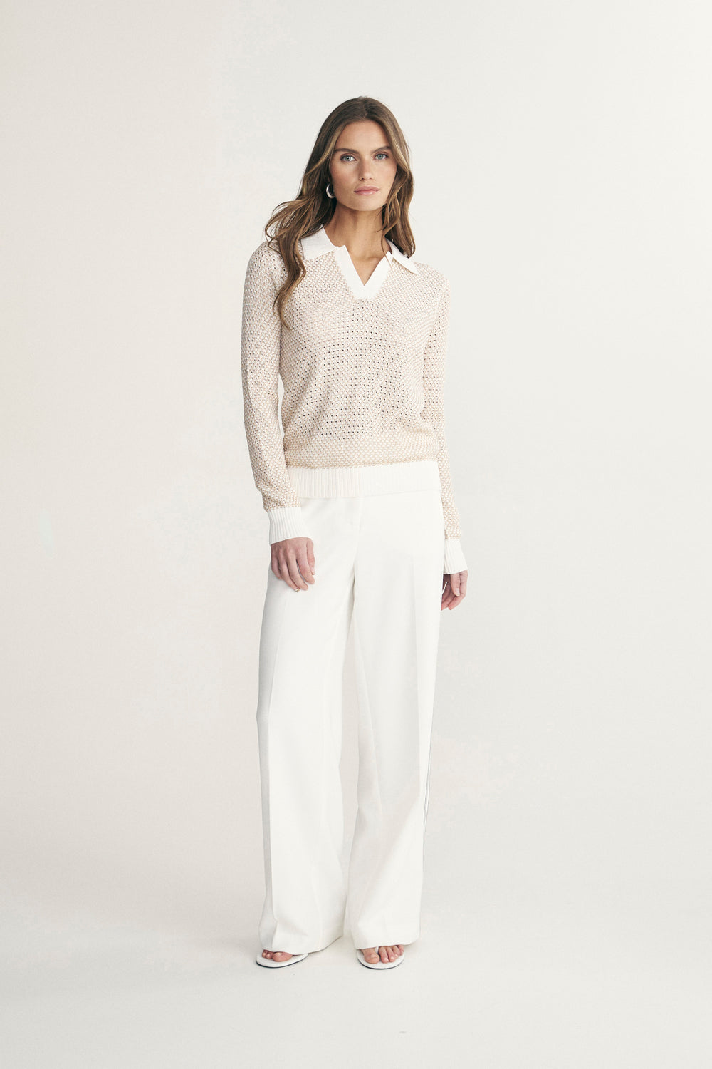 Polo en maille texturée
