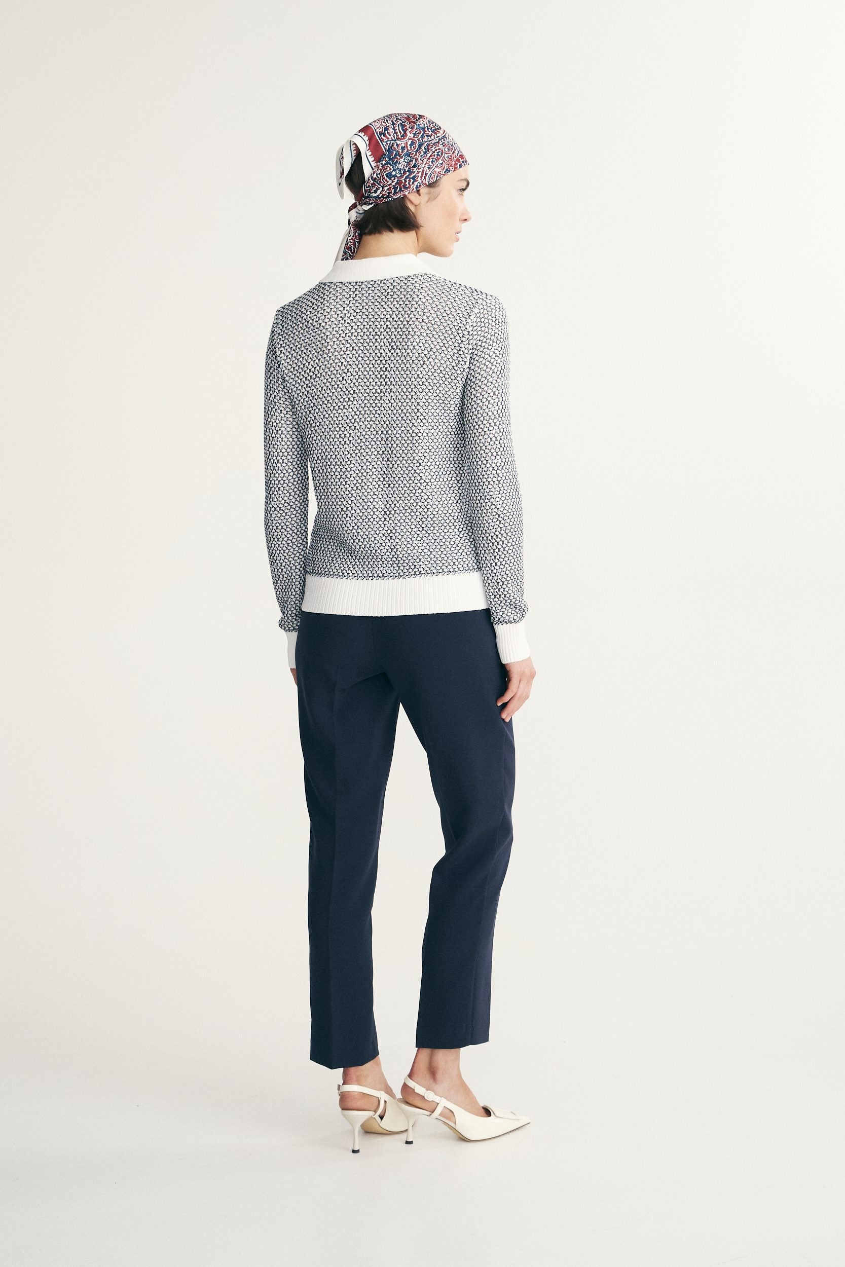 Polo en maille texturée