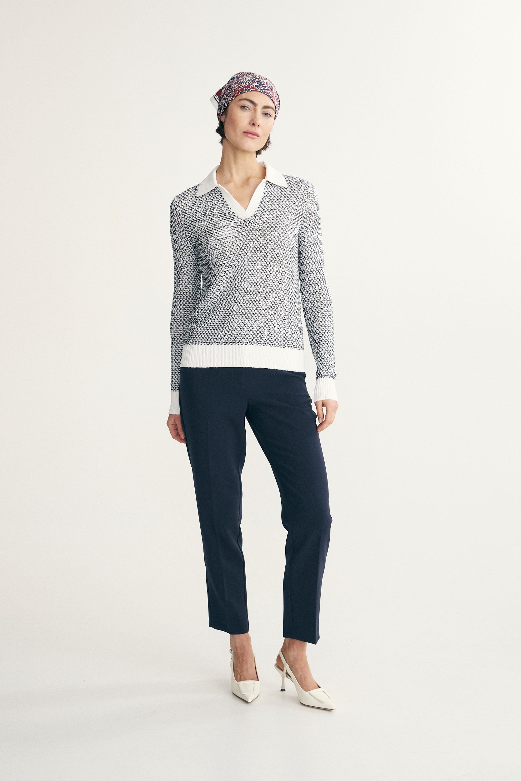 Polo en maille texturée