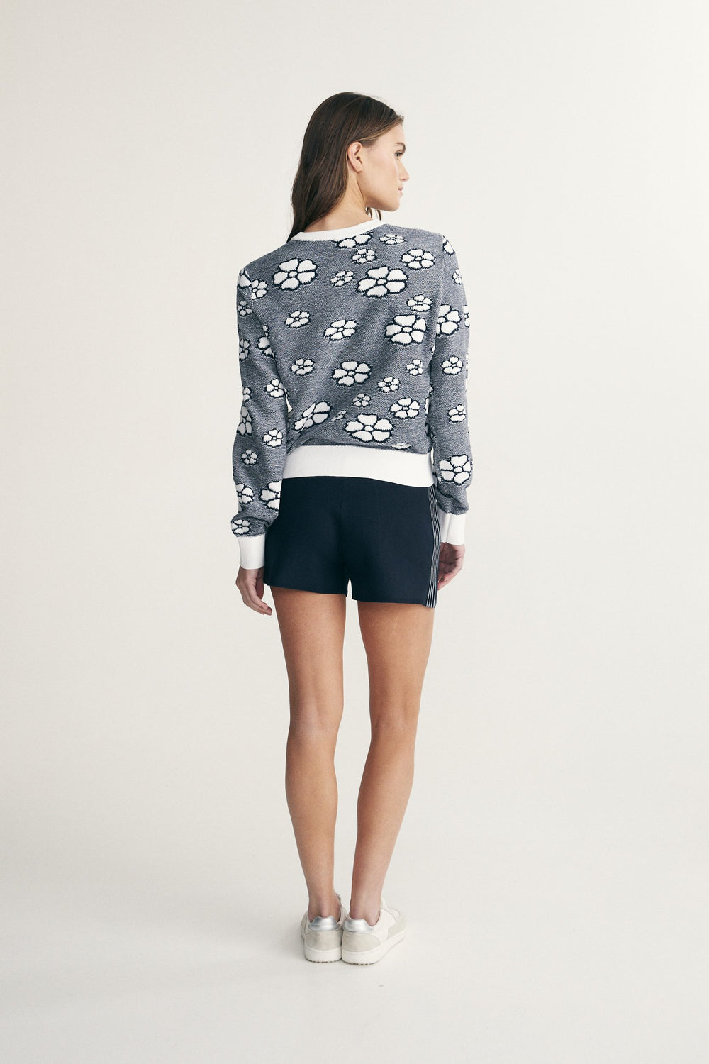 Floral jacquard sweater