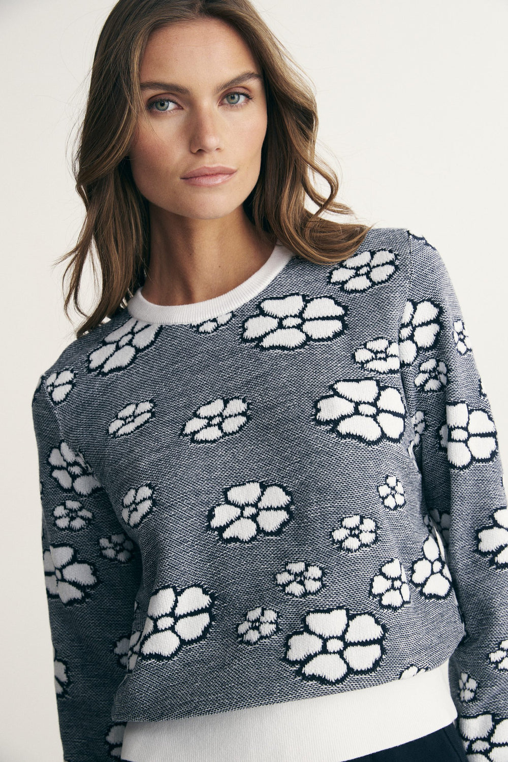 Floral jacquard sweater