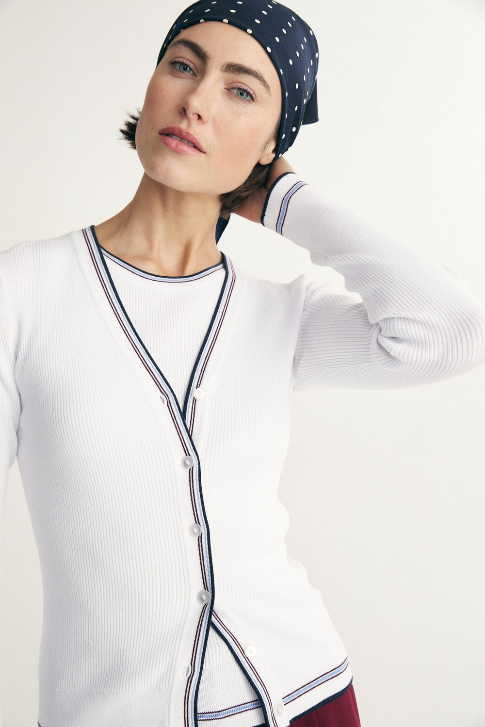 Cardigan with contrasting detail