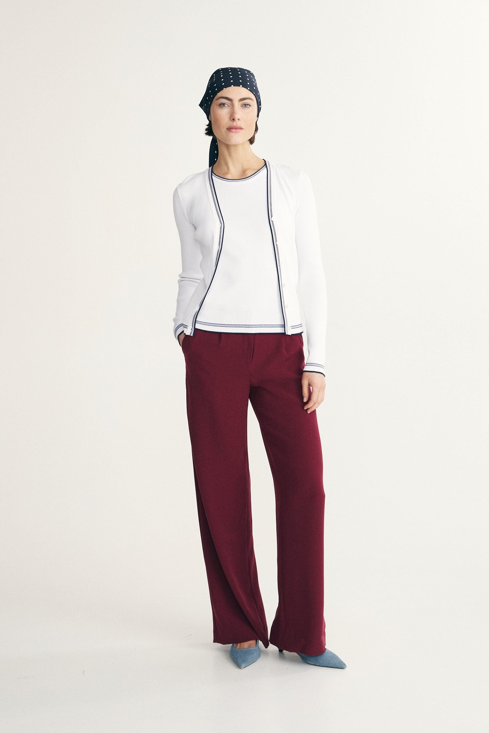 Cardigan with contrasting detail