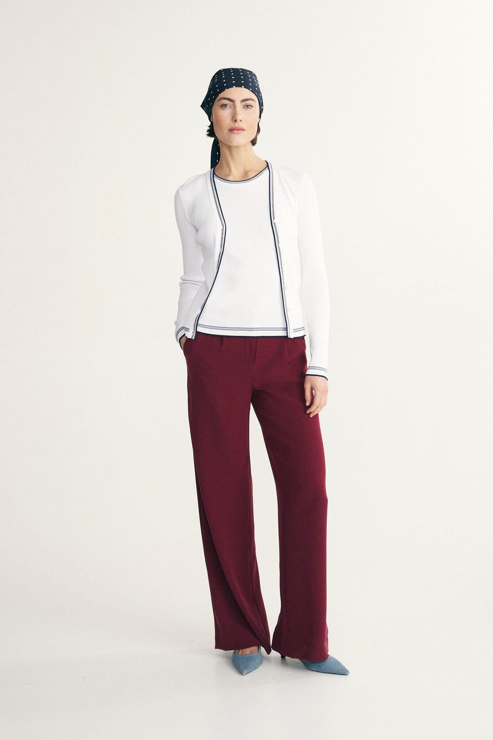 Cardigan with contrasting detail