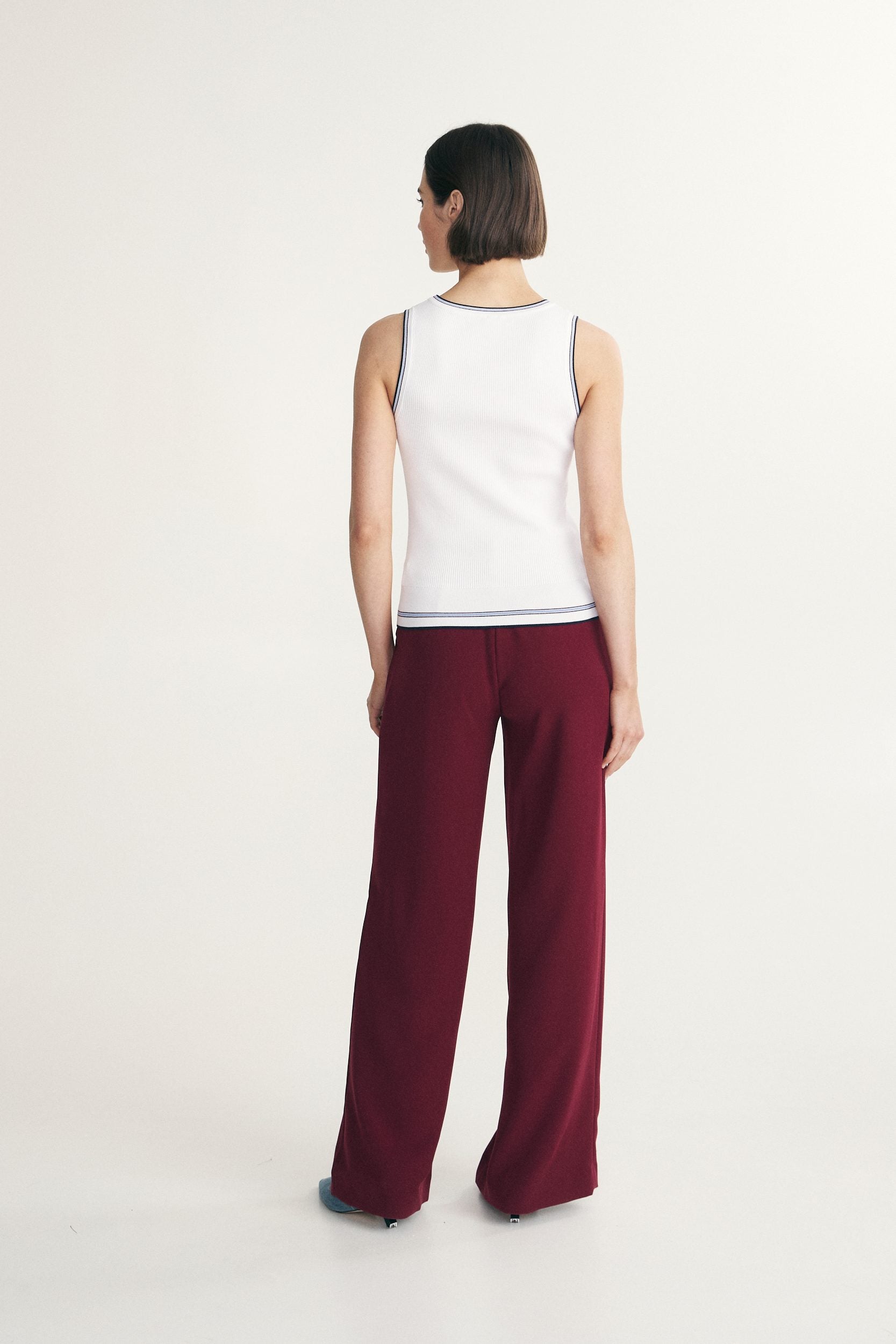 Racer back rib sweater