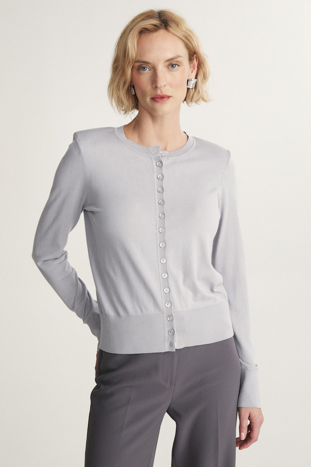 Crew neck cardigan