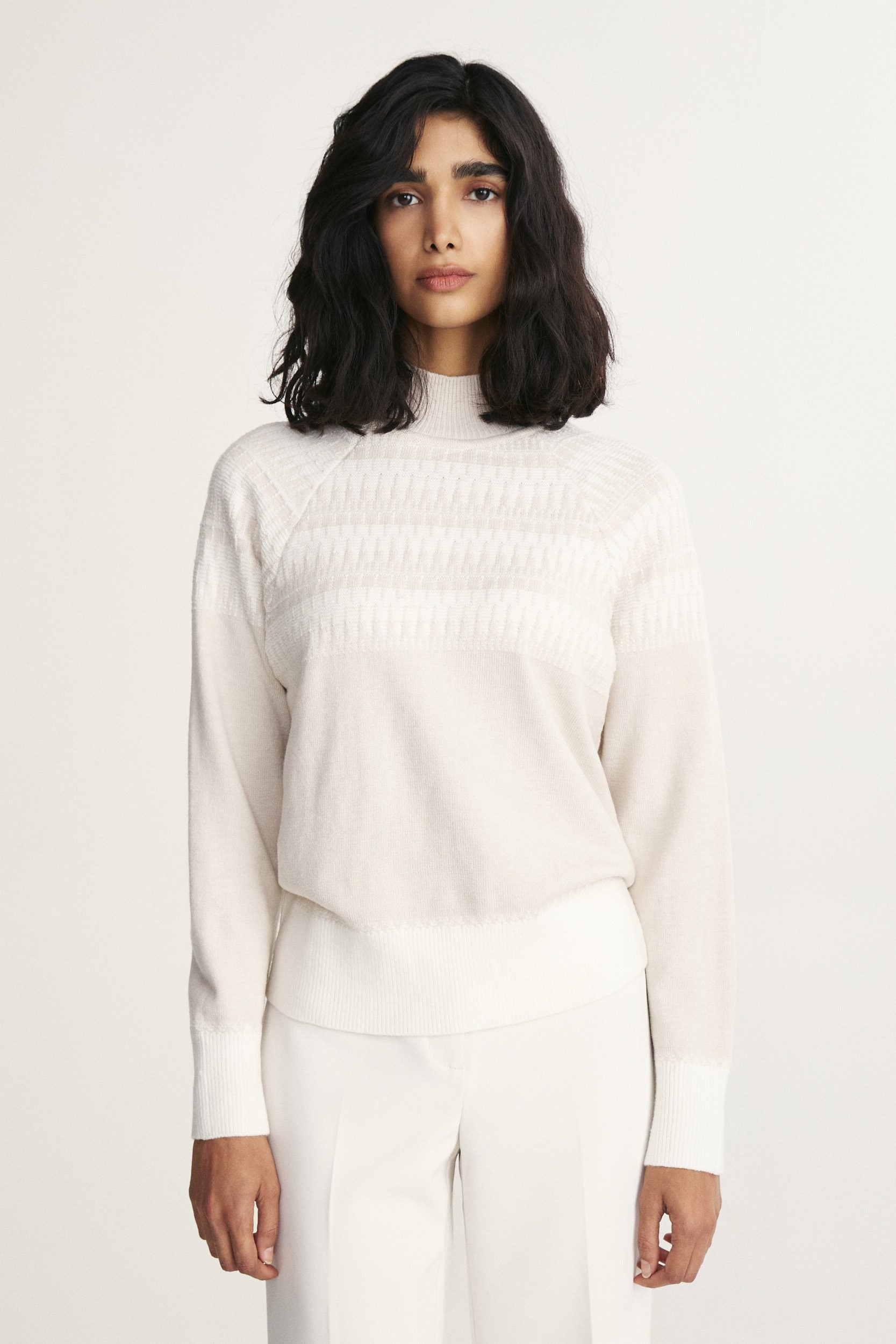 Fairisle mock neck sweater