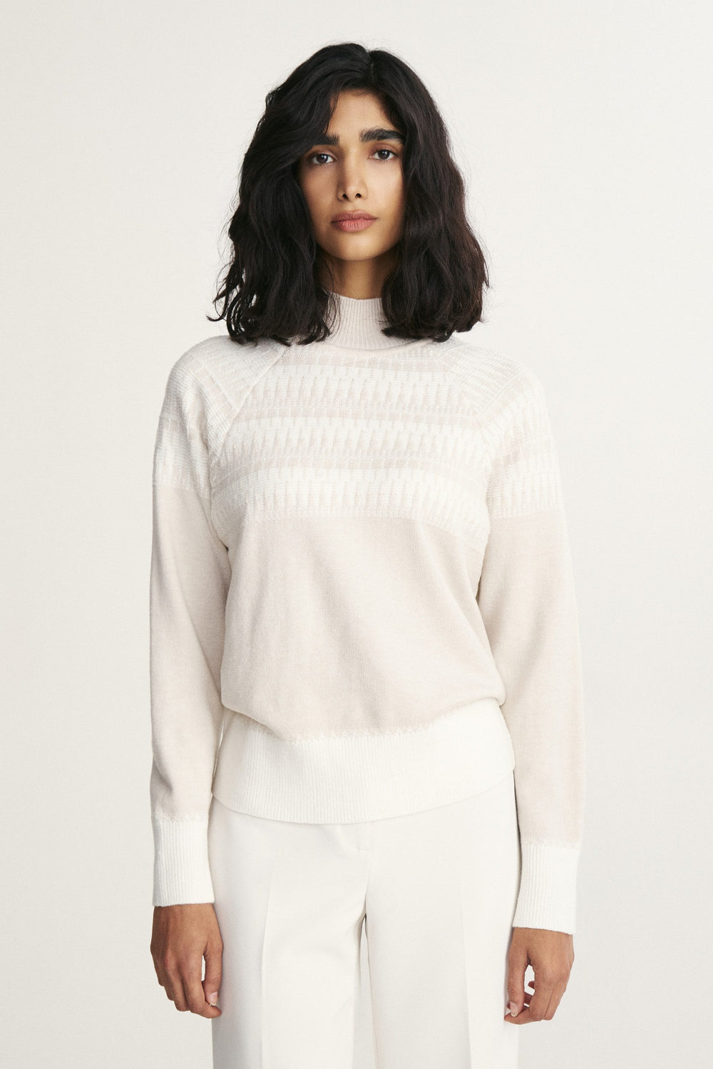 Fairisle mock neck sweater