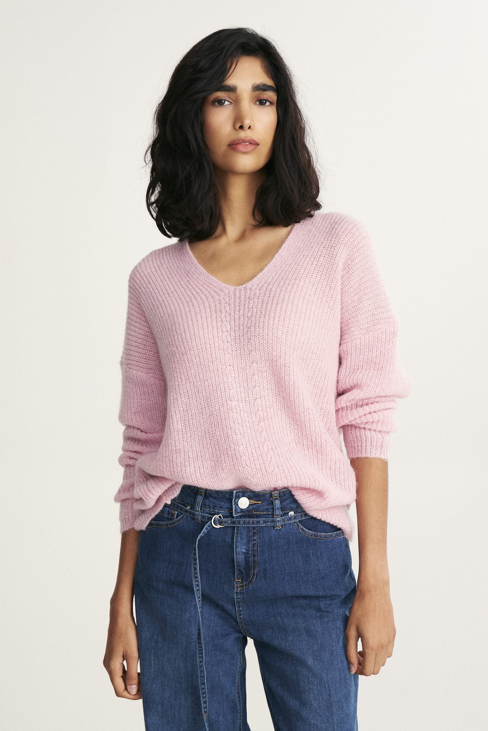 V neck oversized sweater