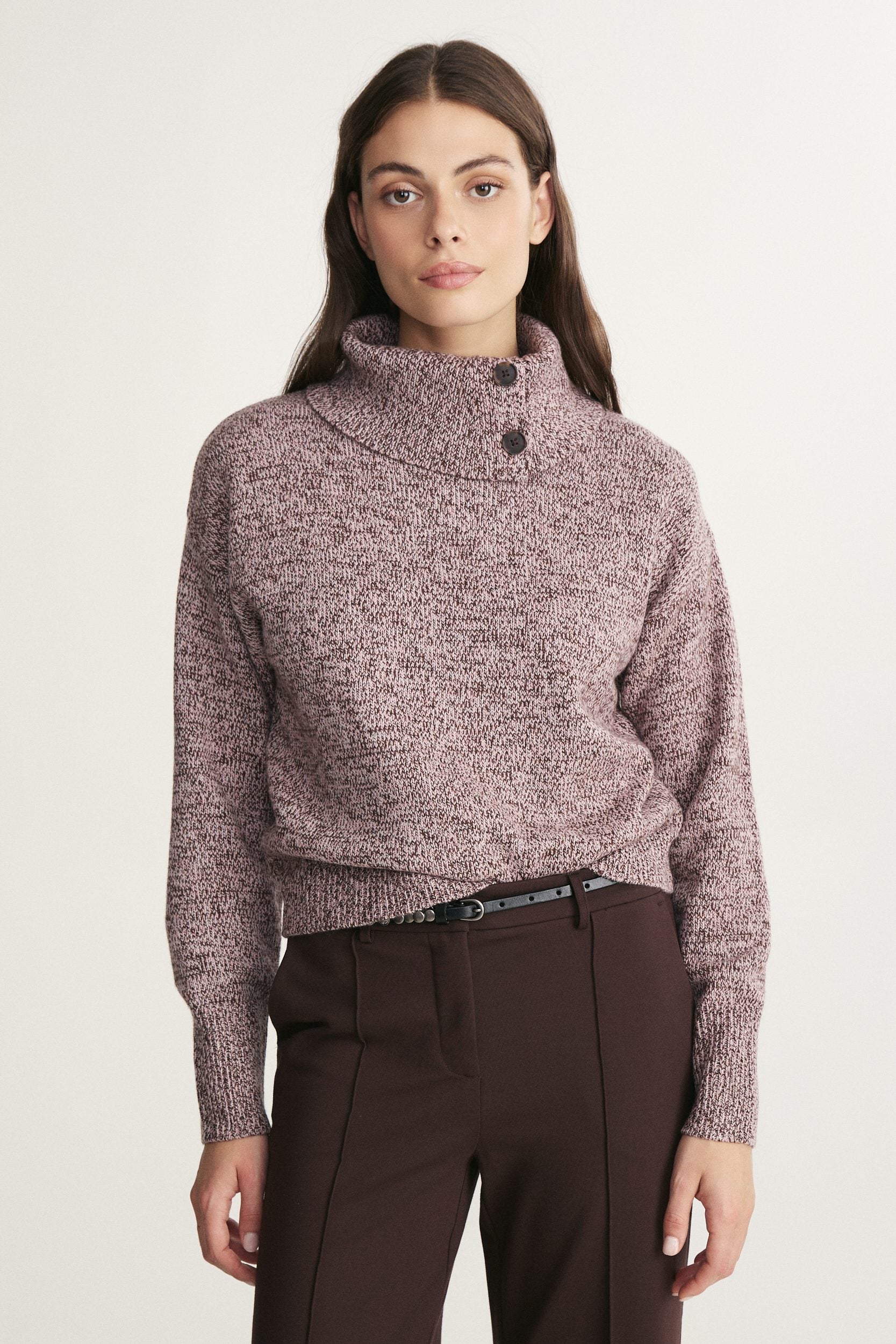 Marled turtleneck pullover