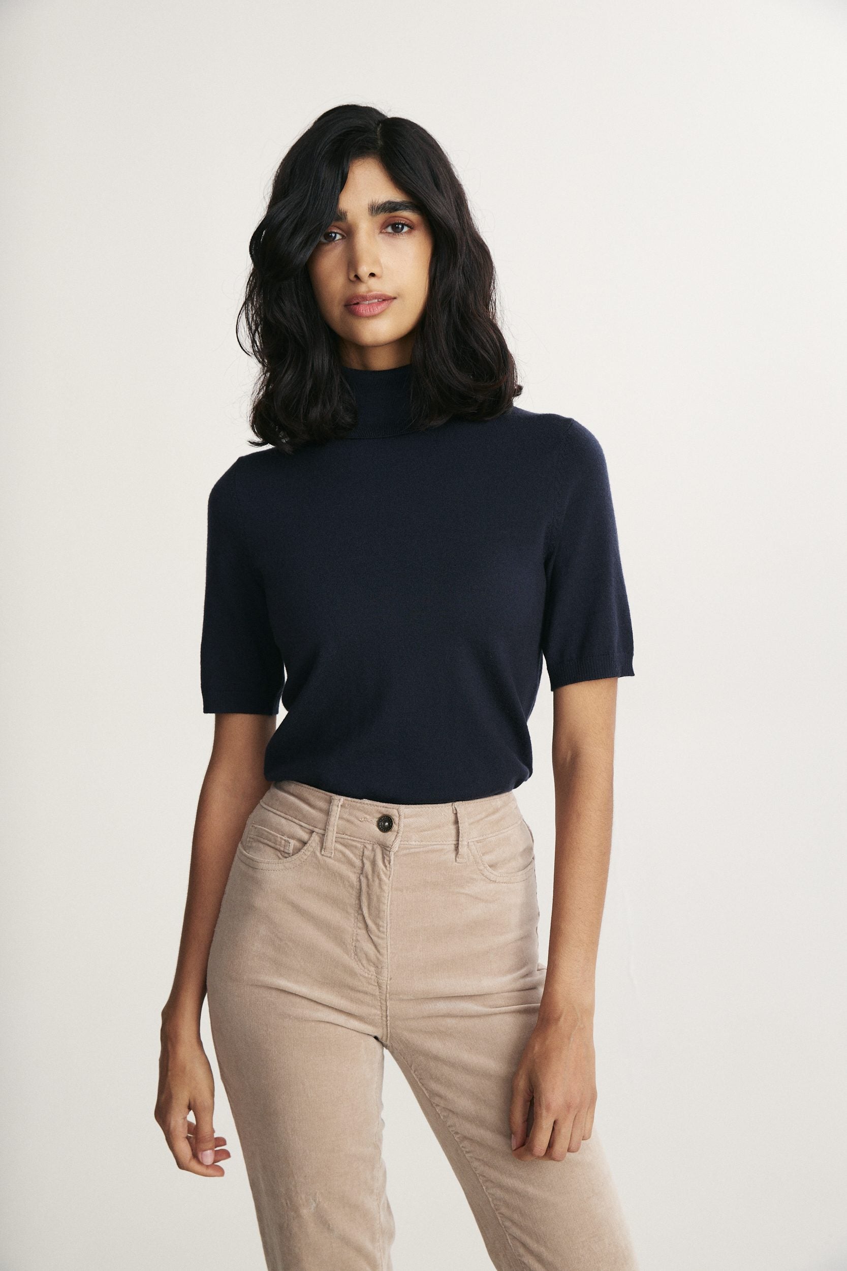Short sleeve merino wool top